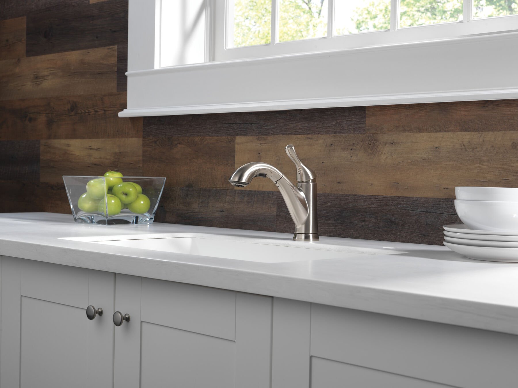 Single Handle Pull-Out Kitchen Faucet in Stainless 16953-SS-DST  