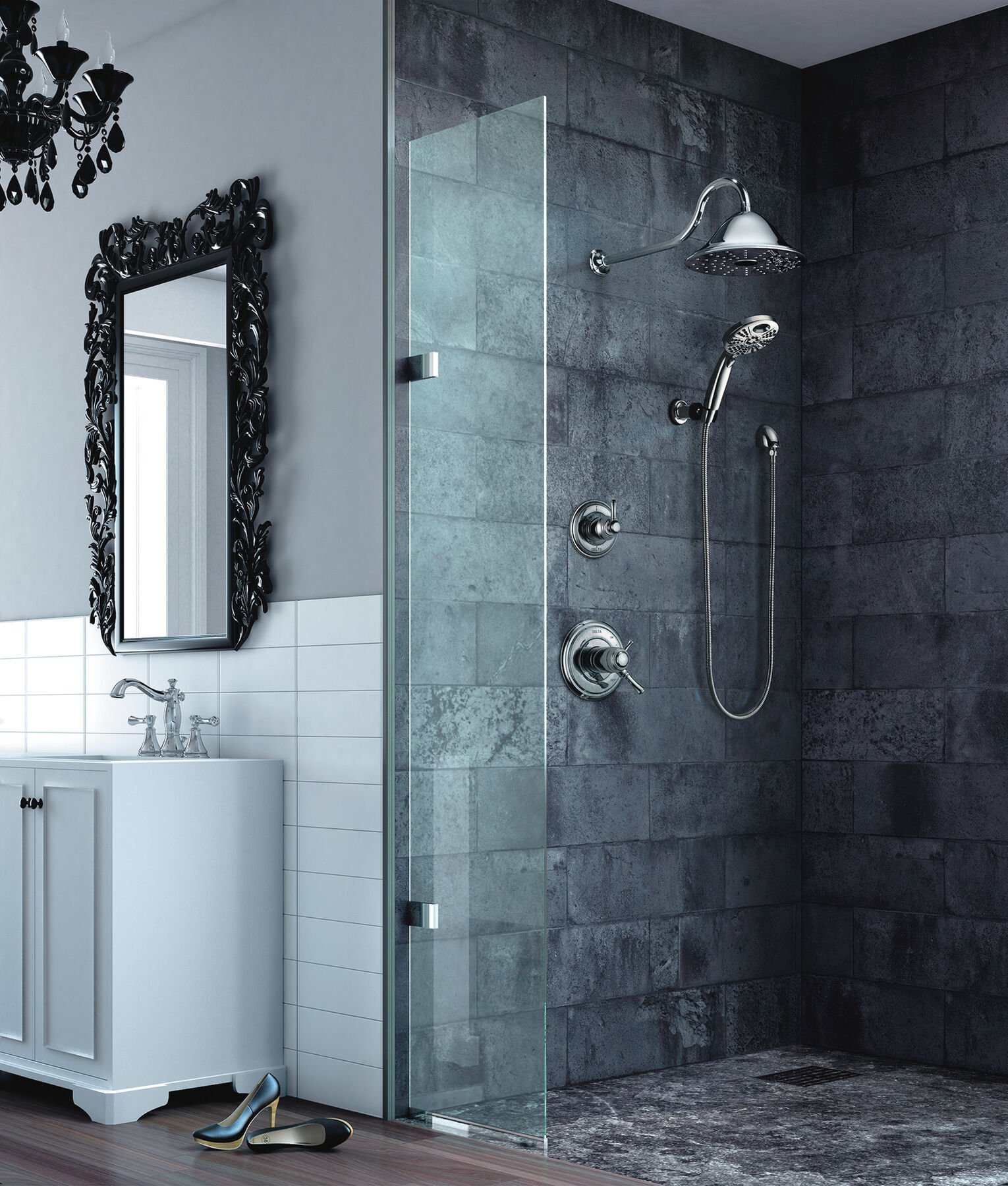 Two Handle Widespread Bathroom Faucet in Chrome 3597LF-MPU | Delta 