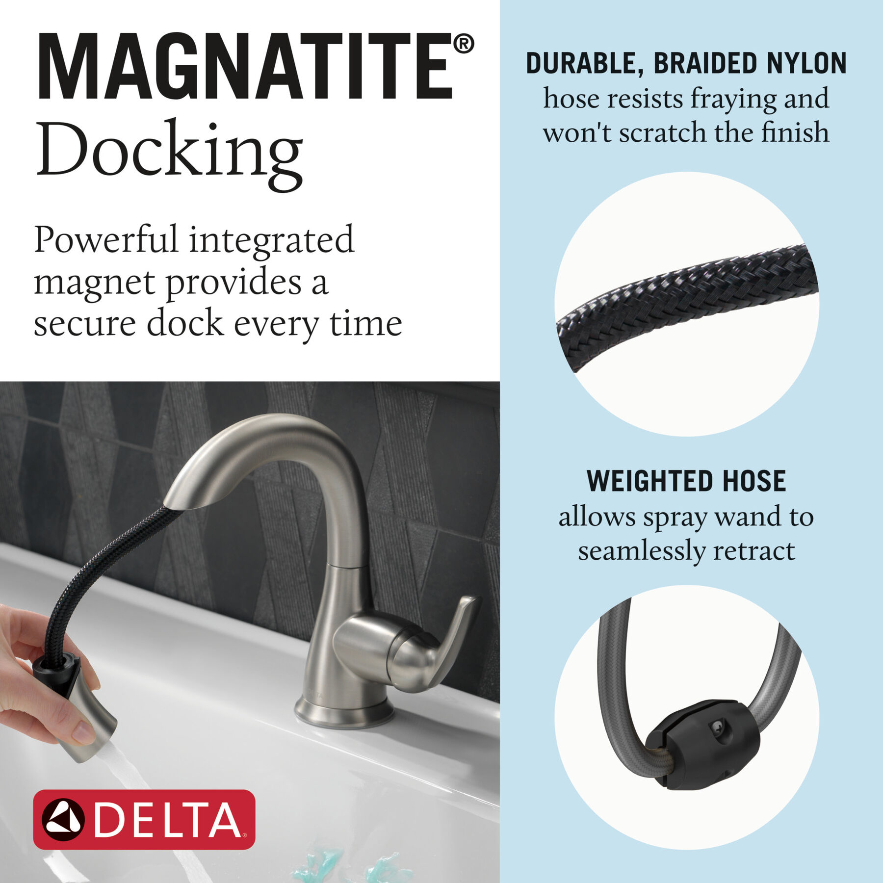 Bathroom Faucets 3 Hole Delta Broadmoor 8 In. Widespread 2-Handle Bathroom  Faucet With Pull-Down Spout In Chrome 35765LF-PD - The Home Depot In  Champagne Bronze, image size:1800x1800