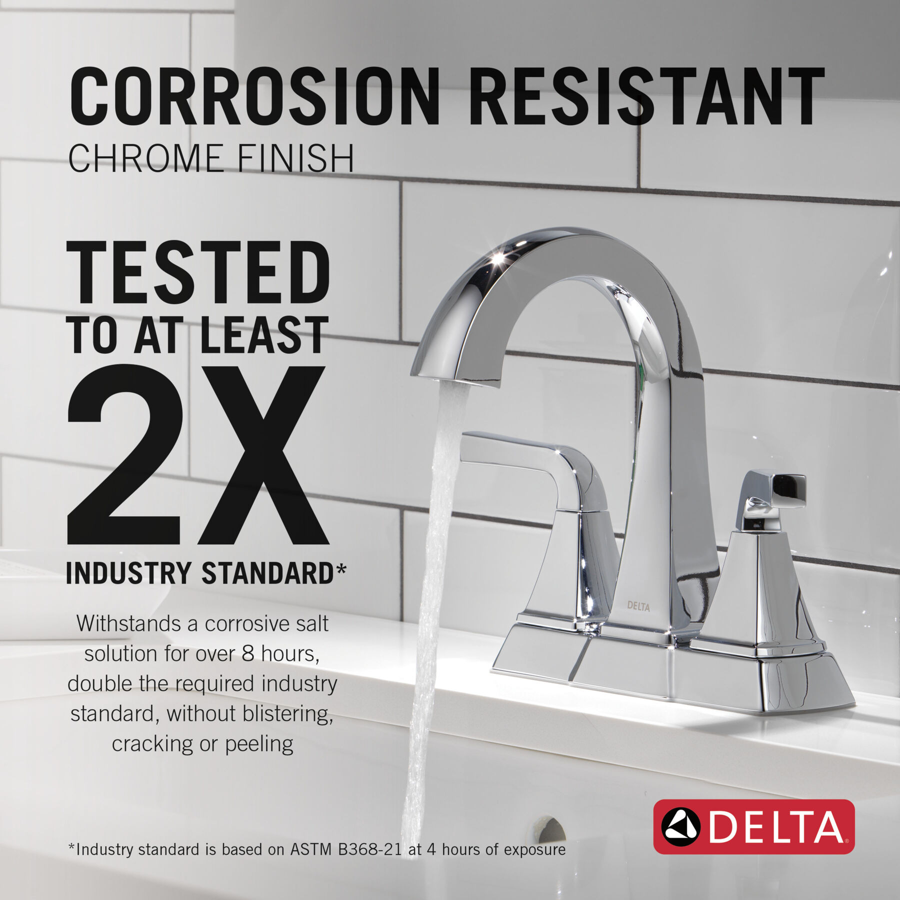 Two Handle Centerset Bathroom Faucet in Chrome 25854LF — thumbnail 3