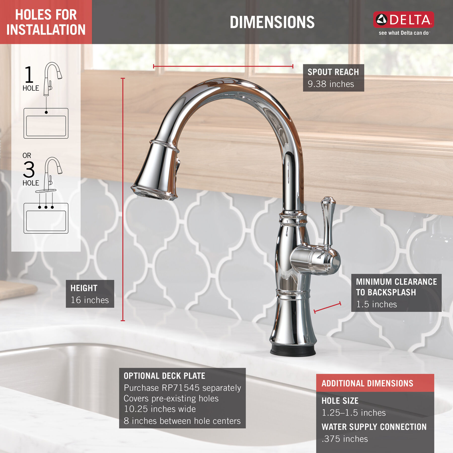 Single Handle Pull-Down Kitchen Faucet with Touch2O® and ShieldSpray® Technologies in Chrome — thumbnail 2