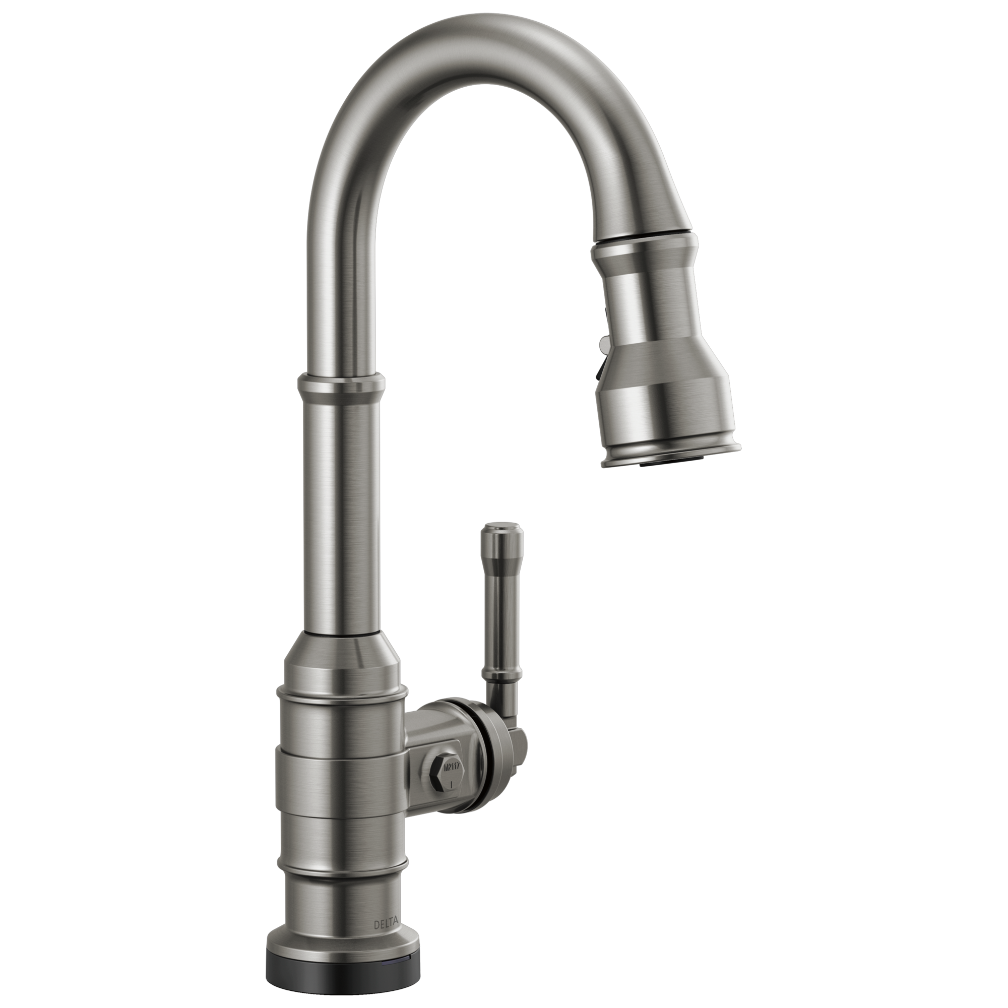 BroderickE Single Handle Pull-Down Bar/Prep Faucet with Touch2O Technology - Black Stainless