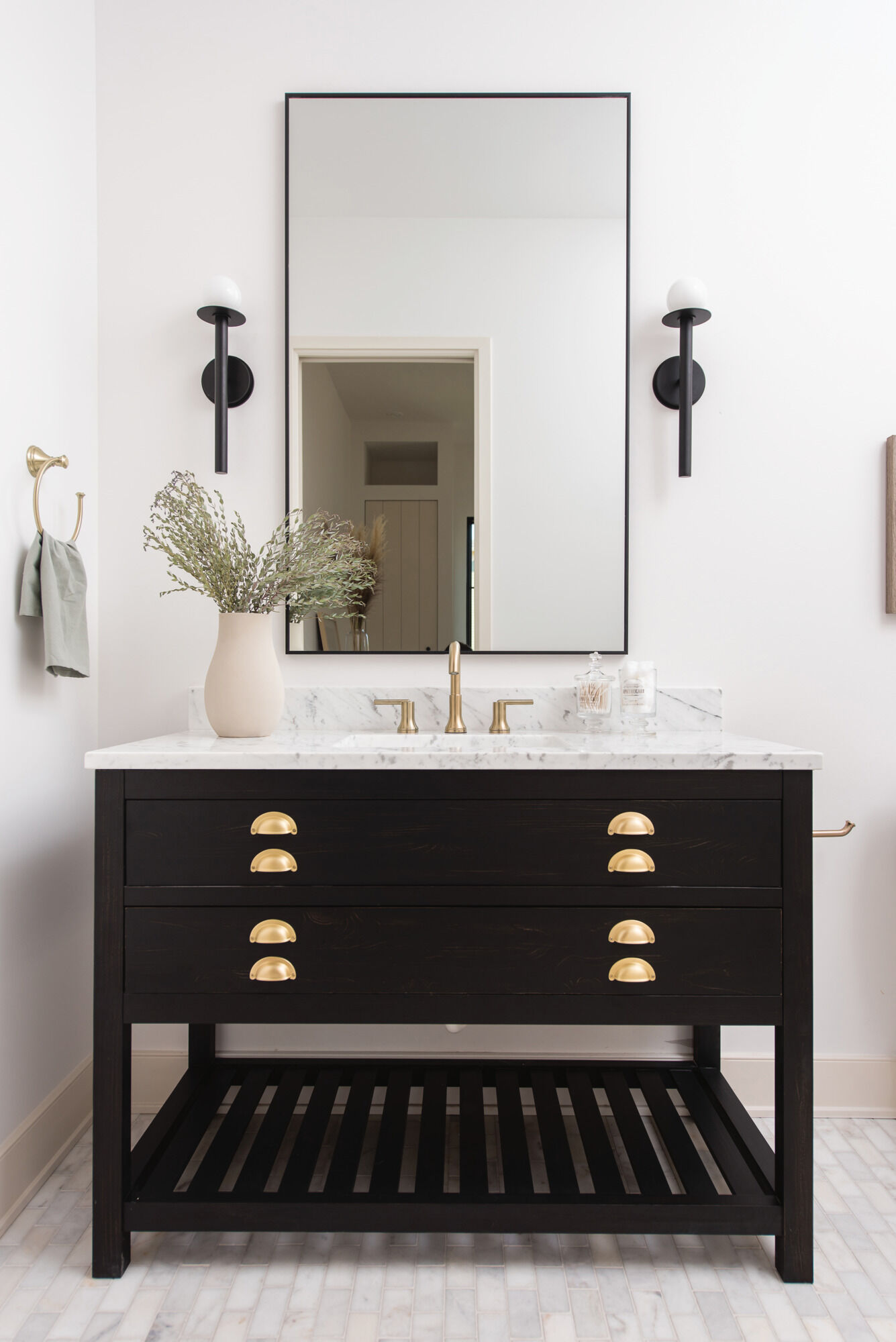 Two Handle Widespread Bathroom Faucet in Champagne Bronze 3559