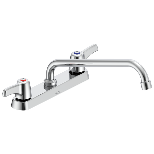 Two Handle 8" Cast Deck Mount Faucet in Chrome 26C3233S7 Delta Faucet