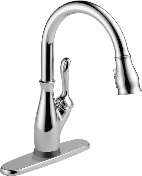 Single Handle Pull Down Kitchen Faucet With Touch2o And Shieldspray Technologies In Chrome 9178t Dst Delta Faucet