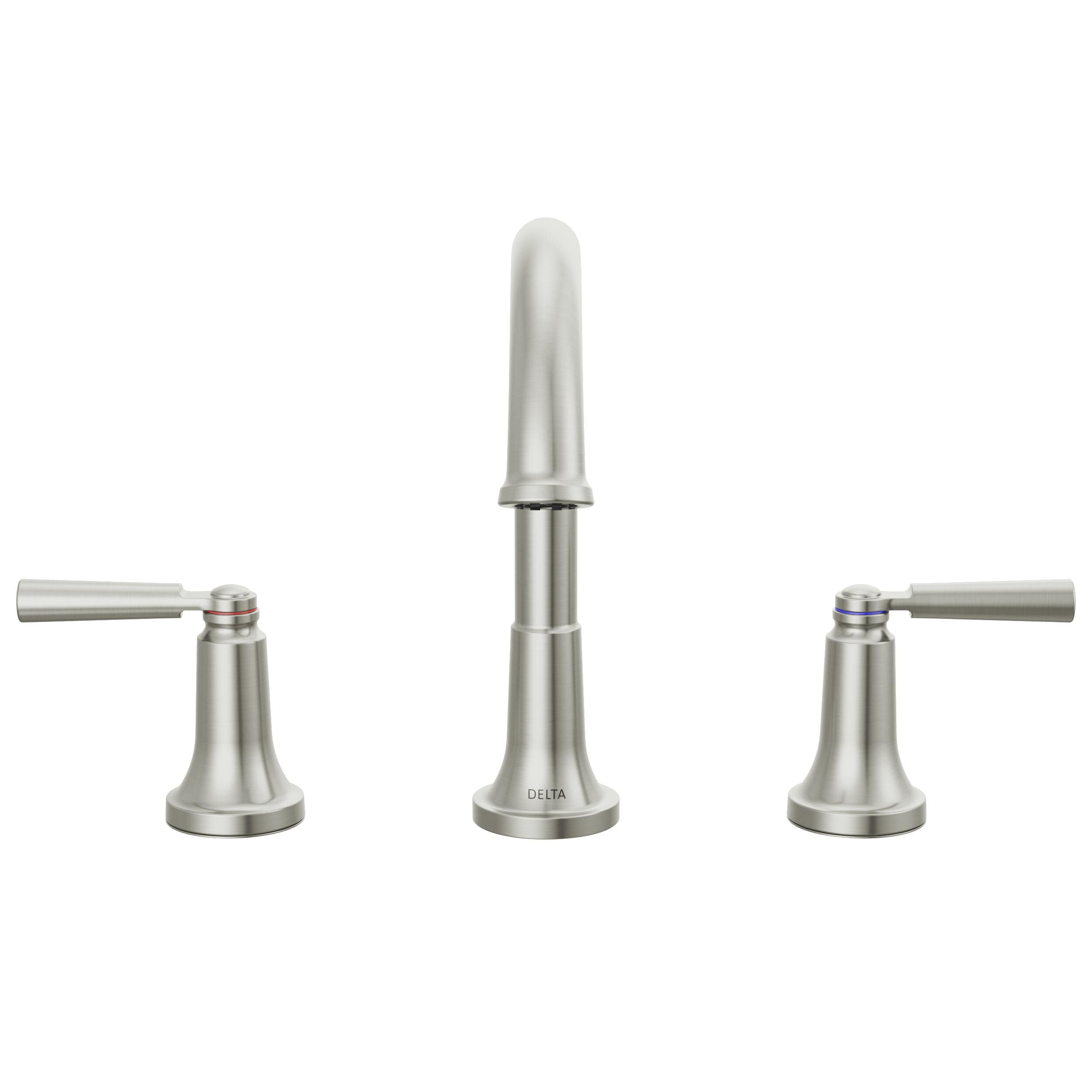 FAUCET TWO 箱無し 三和ボタン Two Handle Widespread Bathroom Faucet in Stainless 3535-SSMPU-DST