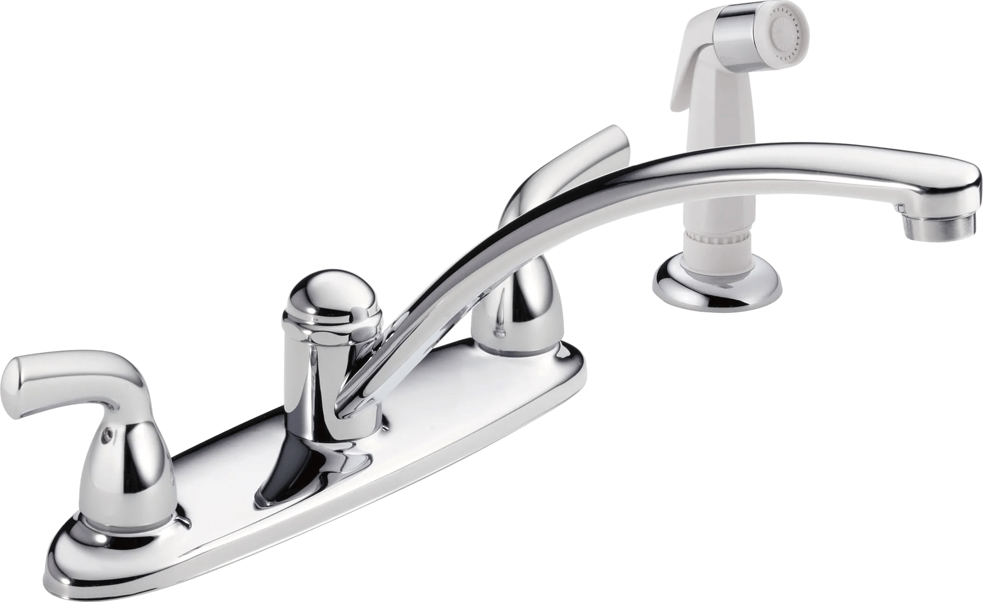 Delta Faucet Foundations Two Handle Kitchen Faucet with Spray - Chrome