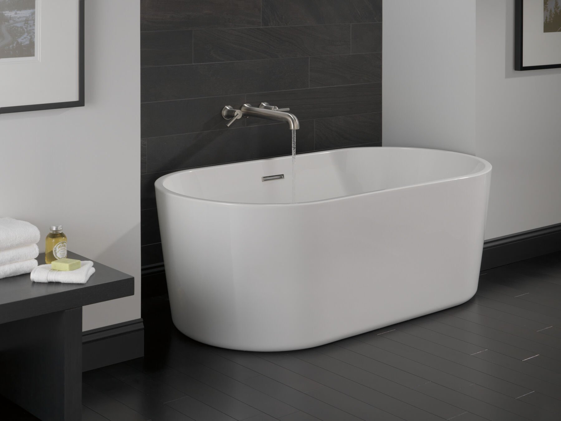 Studio® S 68 x 34-Inch Freestanding Bathtub Center Drain With Integrated  Overflow