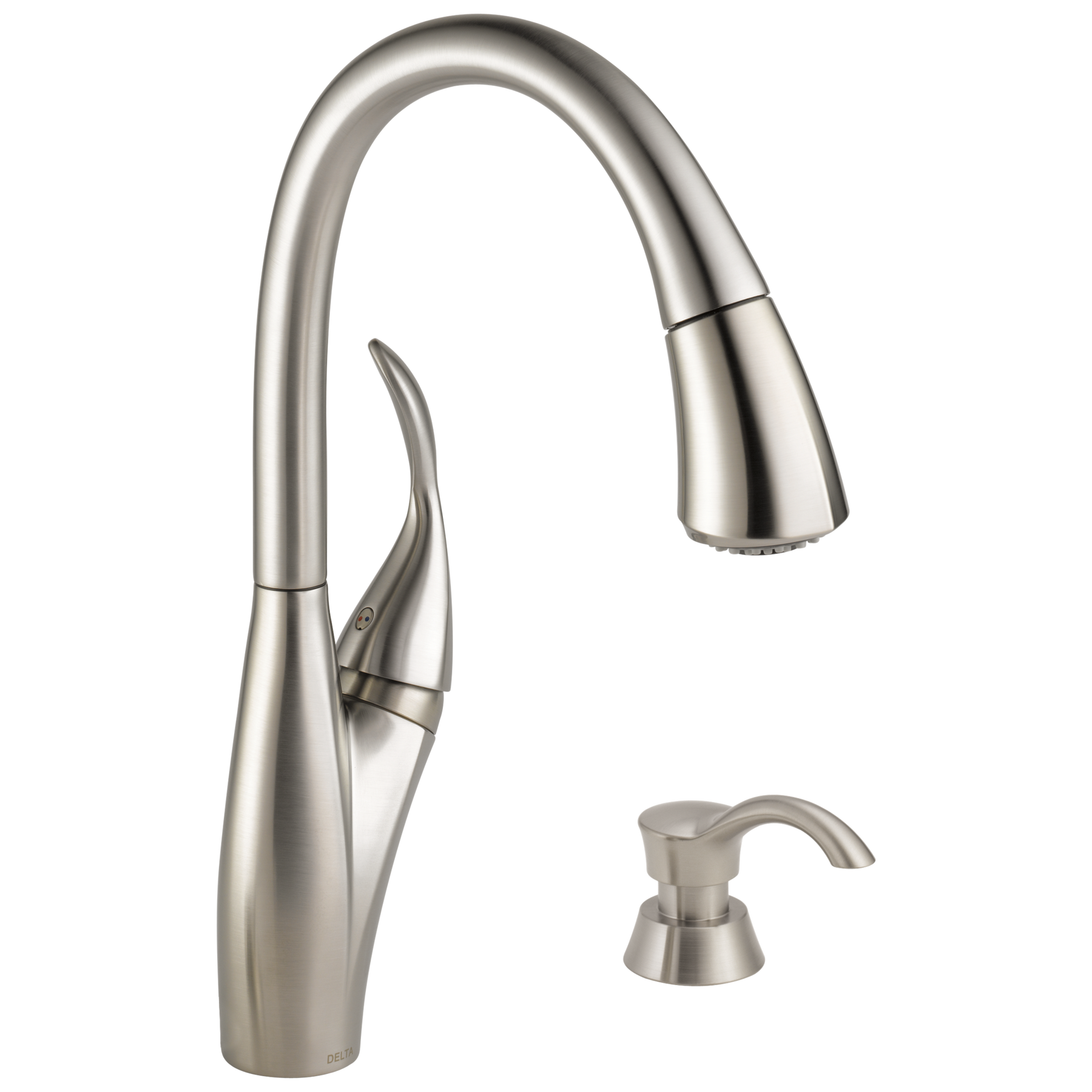 Single Handle Pull-Down Kitchen Faucet with Soap Dispenser in