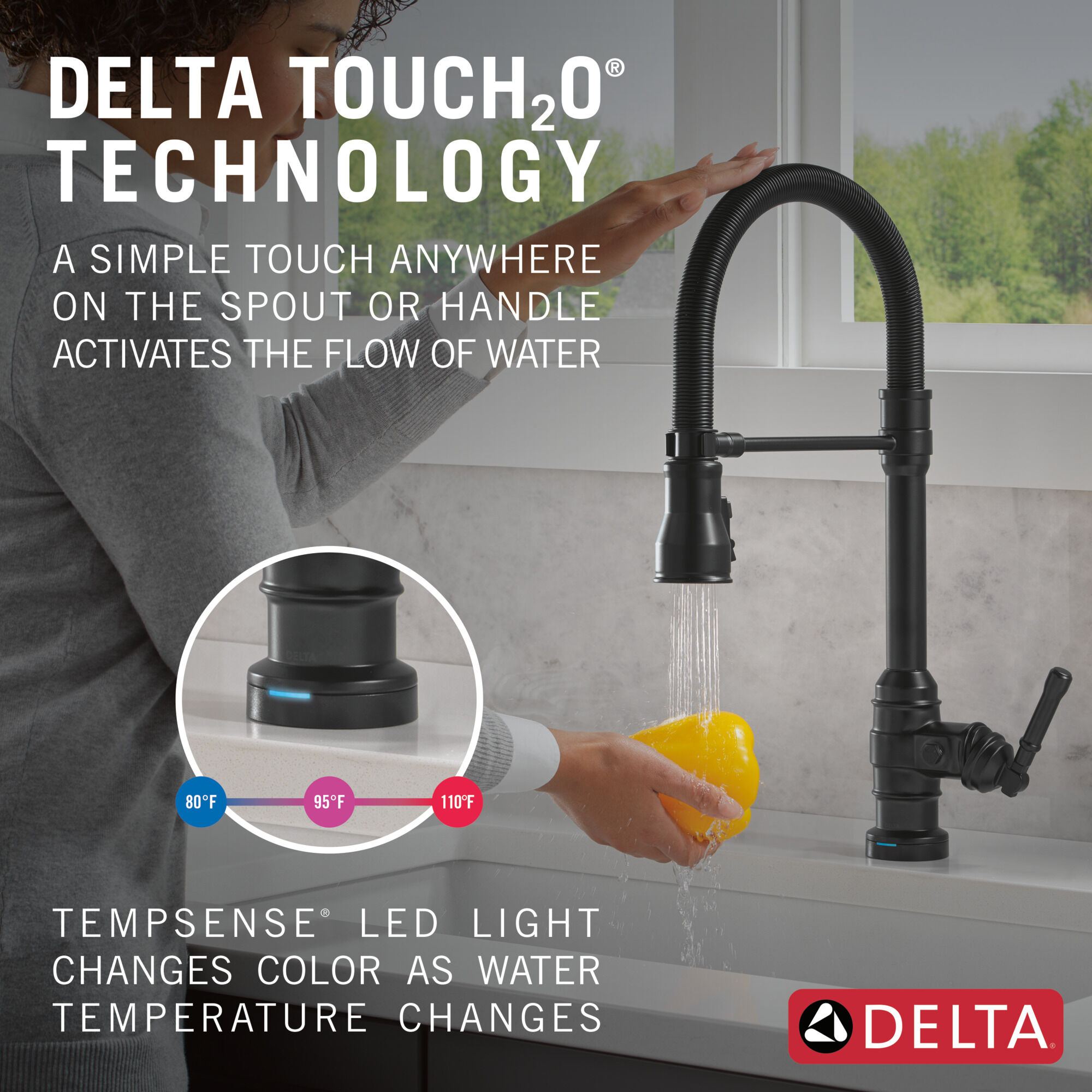 Touch2O® Technology Kitchen Faucet with Touchless Technology in