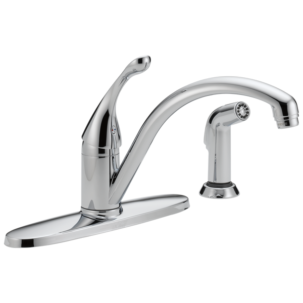 Single Handle WaterEfficient Kitchen Faucet with Spray in Chrome 440
