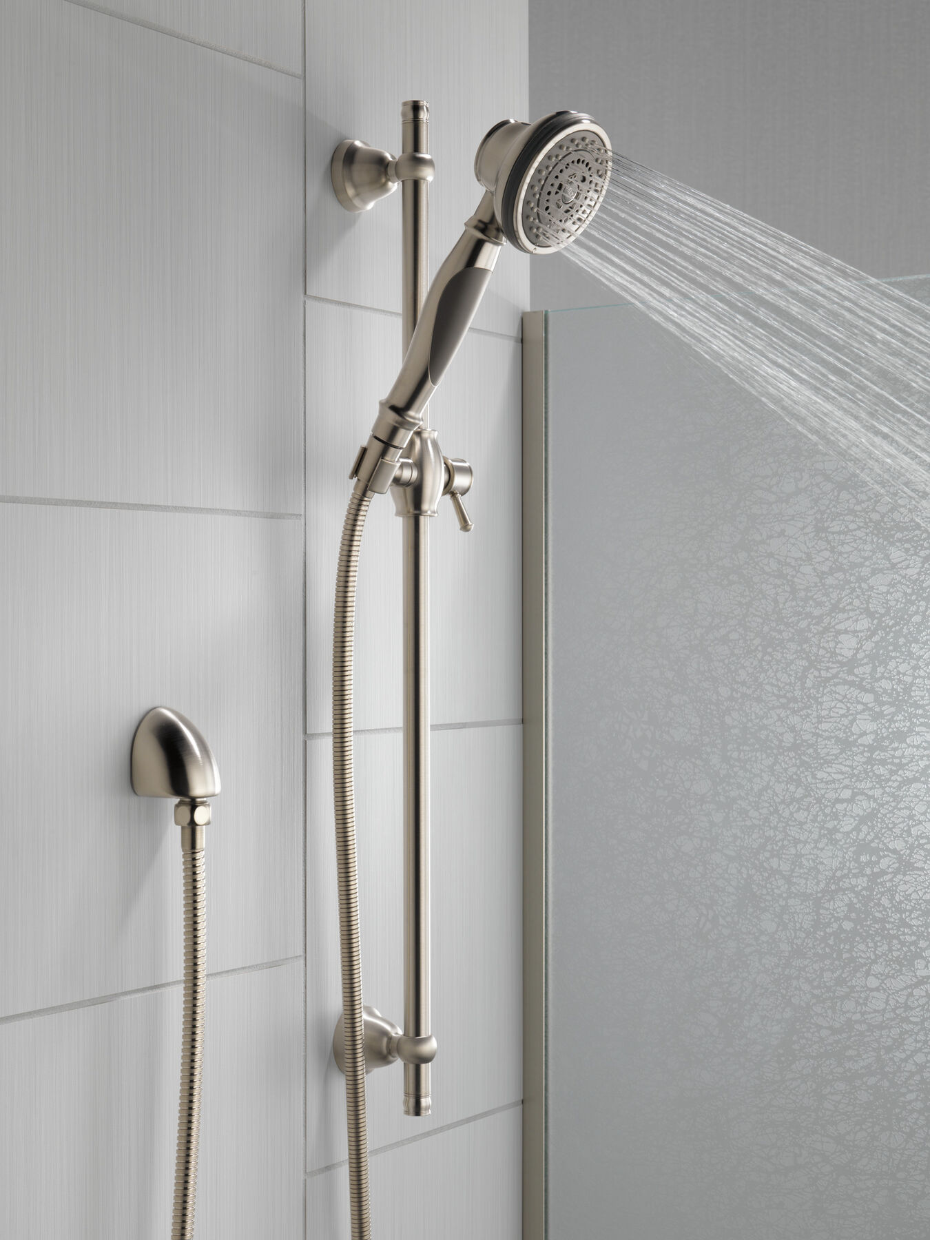 Premium 3Setting Slide Bar Hand Shower in Stainless 57021SS Delta