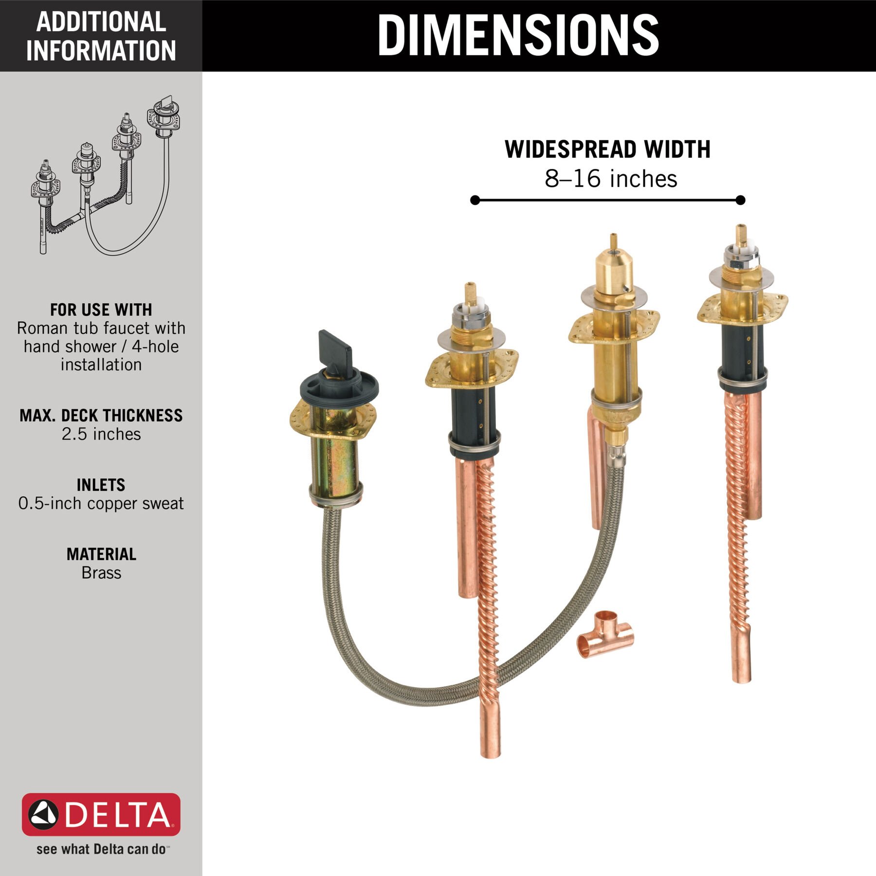 Two Handle Flexible Mount with Hand Shower R4707 Delta Faucet