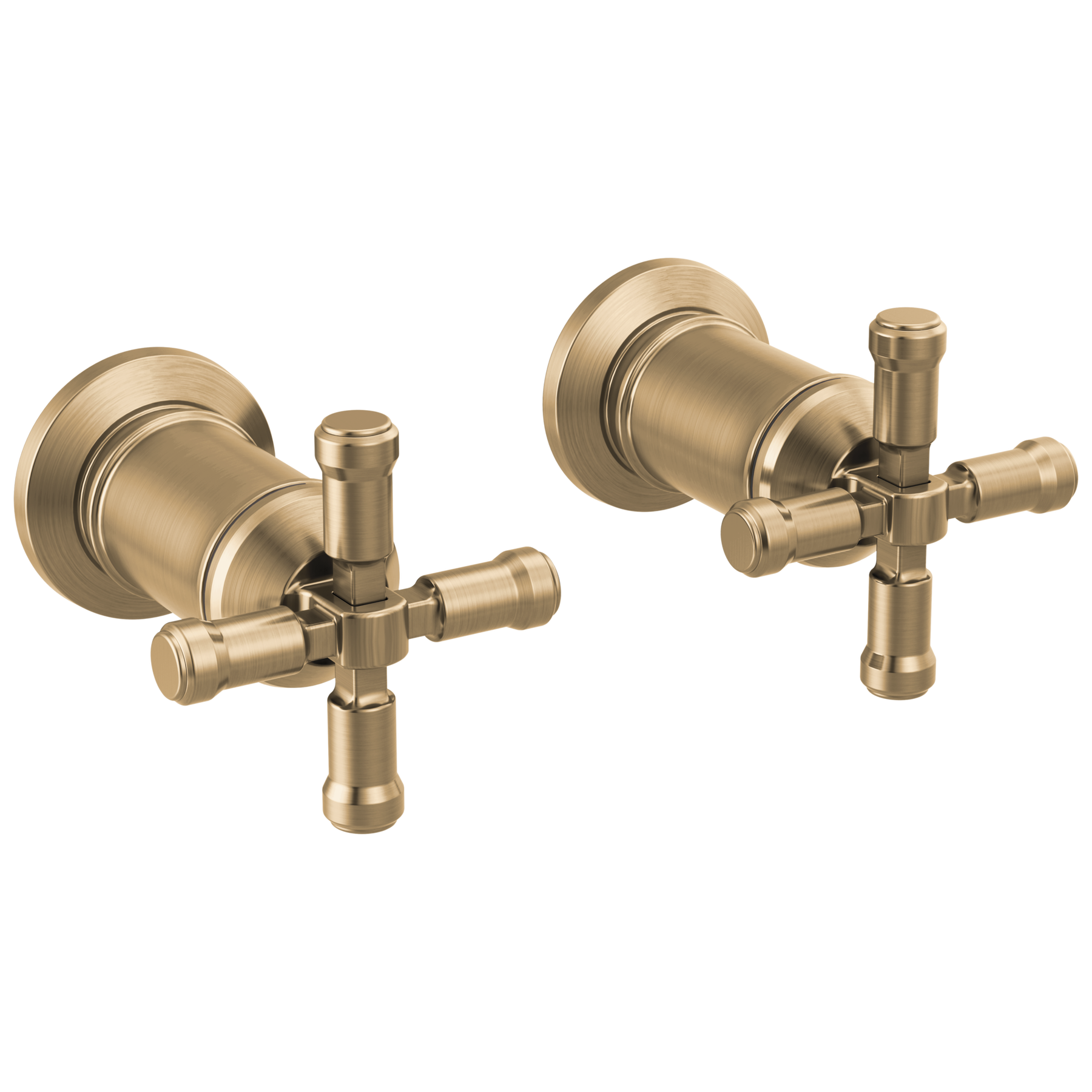 Wall Mount Bathroom Faucet Handle Kit-Cross in Lumicoat® Champagne
