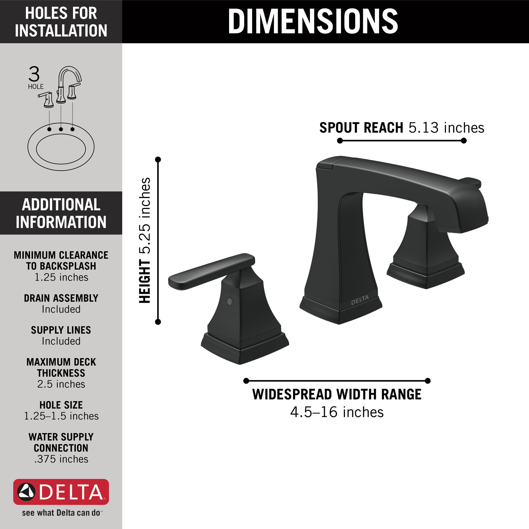 Two Handle Widespread Lavatory Faucet - Metal Pop-Up in Matte 