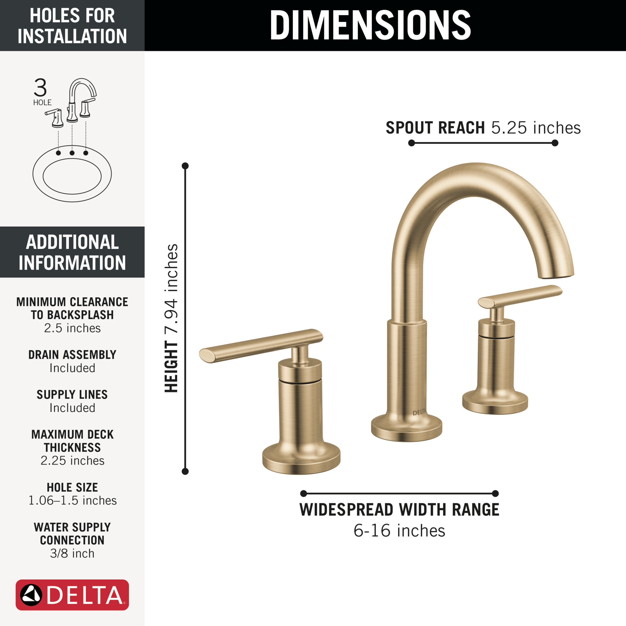 Two Handle Widespread Bathroom Faucet in Champagne Bronze 35442