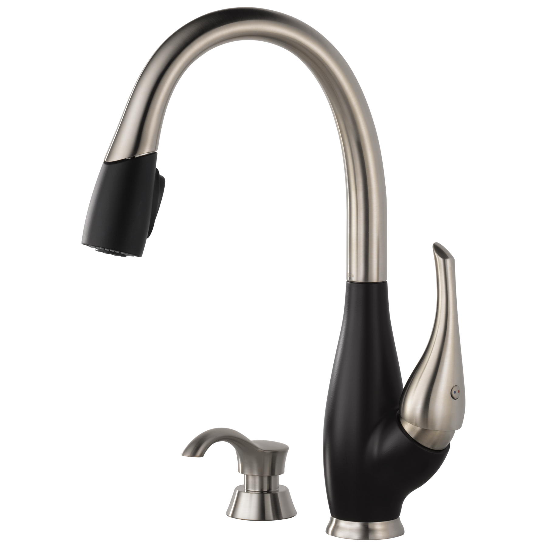 Single Handle Pull-Down Kitchen Faucet with Soap Dispenser in