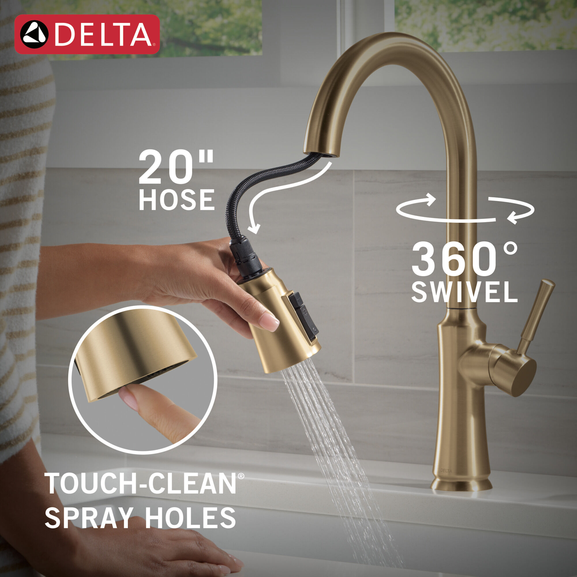 Single Handle Kitchen Pull-Down Faucet w/ Soap Dispenser in