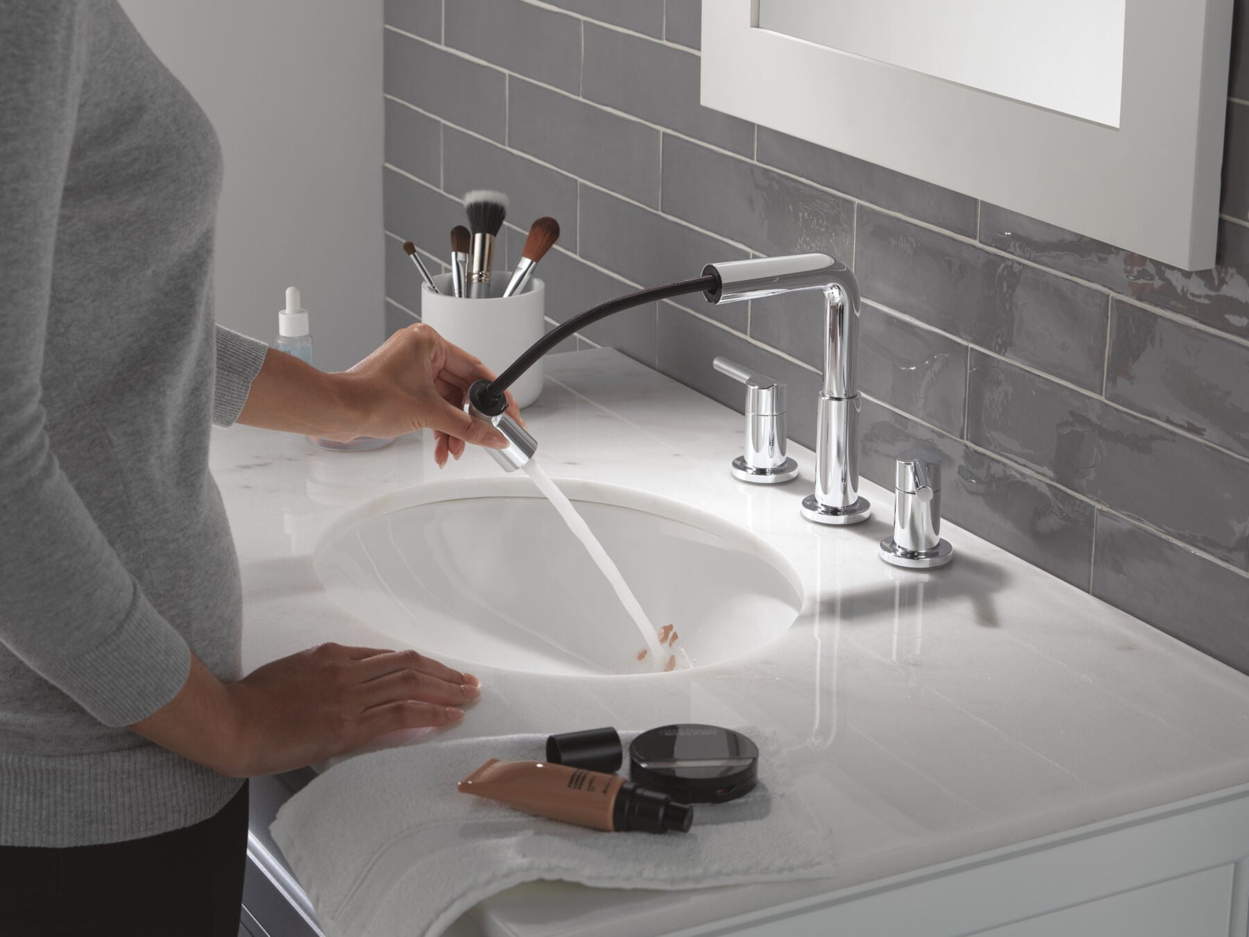 Two Handle Widespread Pull-Down Bathroom Faucet, image 6