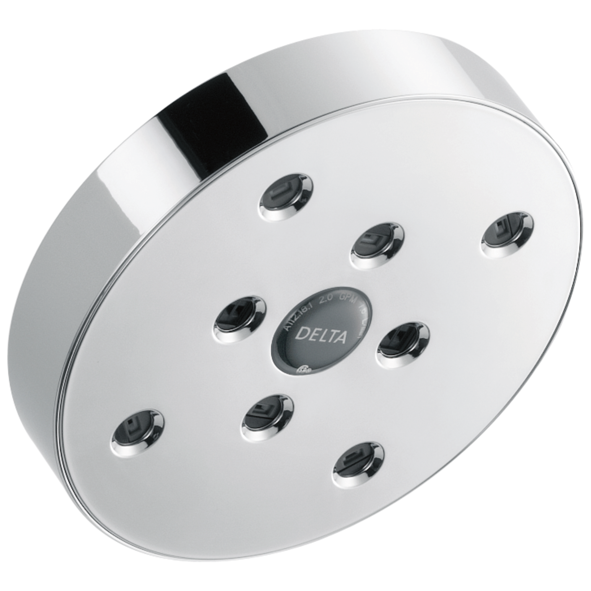 Delta Faucet Universal Showering Components H2OKineticSingle-Setting Raincan Shower Head - Lumicoat Chrome