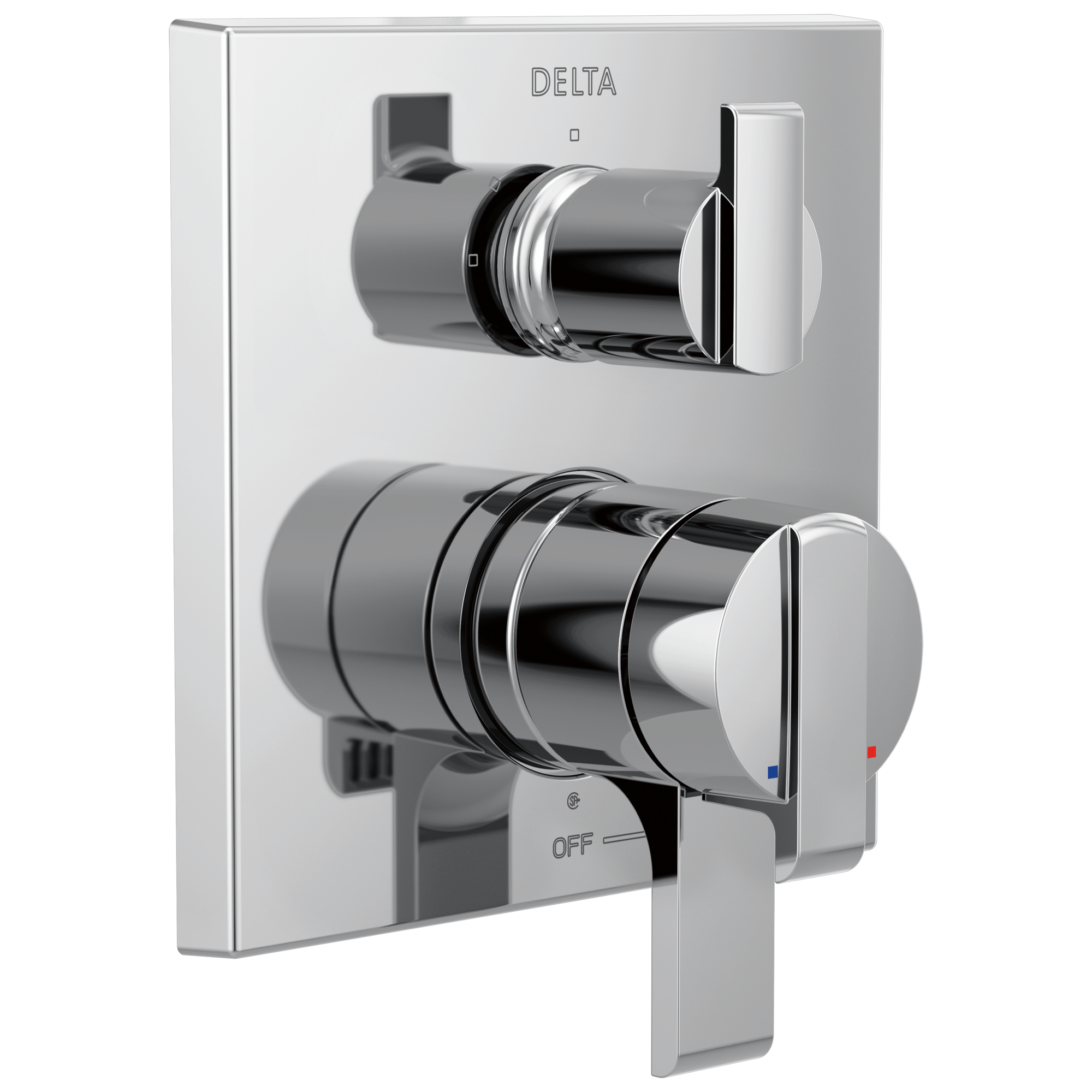 Delta Faucet Ara Angular Modern Monitor 17 Series Valve Trim with 3-Setting Integrated Diverter - Chrome