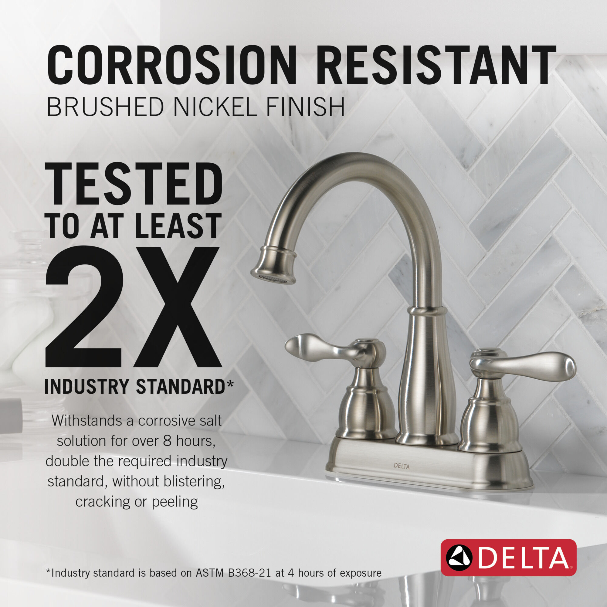 Two Handle Centerset Bathroom Faucet in Brushed Nickel 25896LF-BN