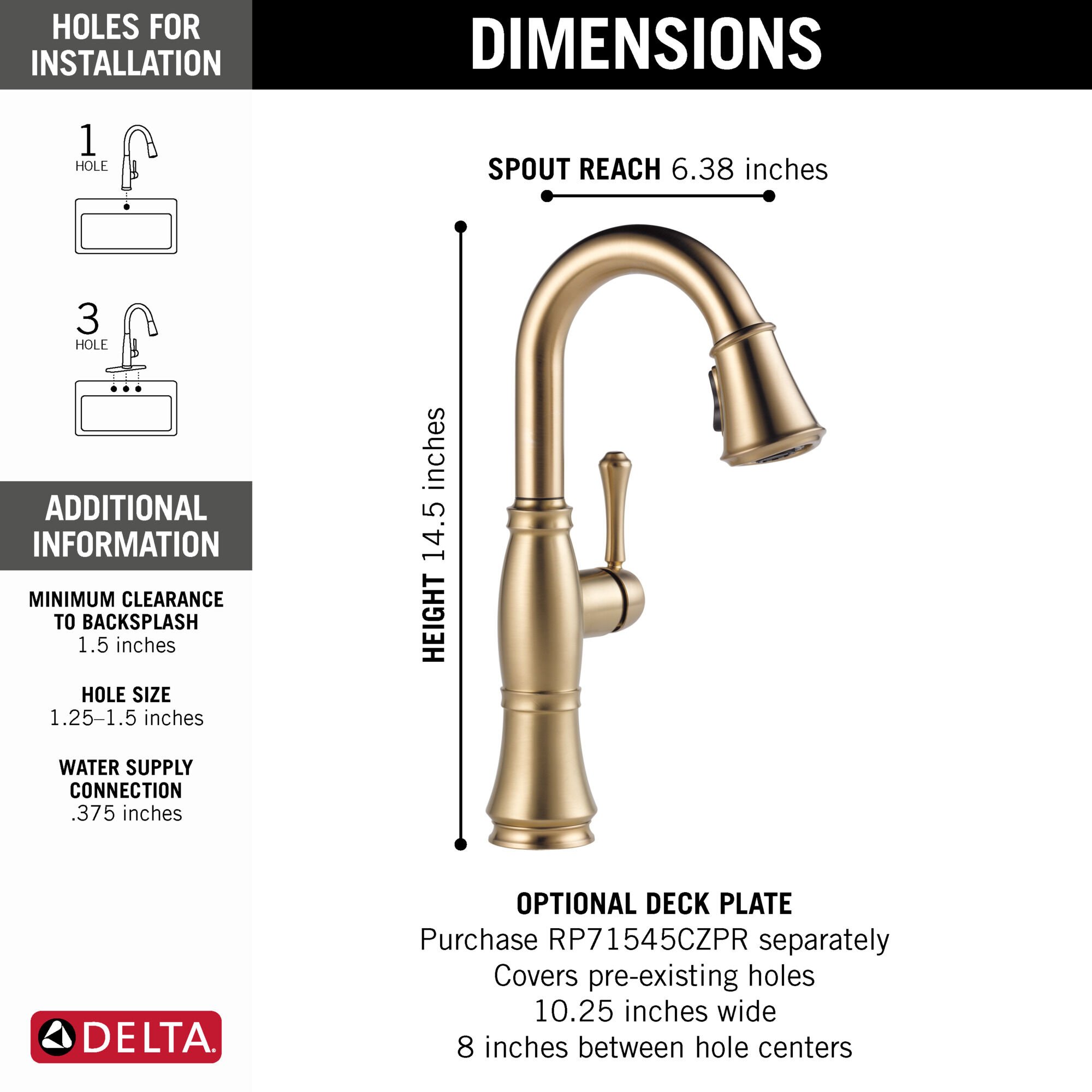 Single Handle Pull-Down Bar/Prep Faucet in Lumicoat® Champagne