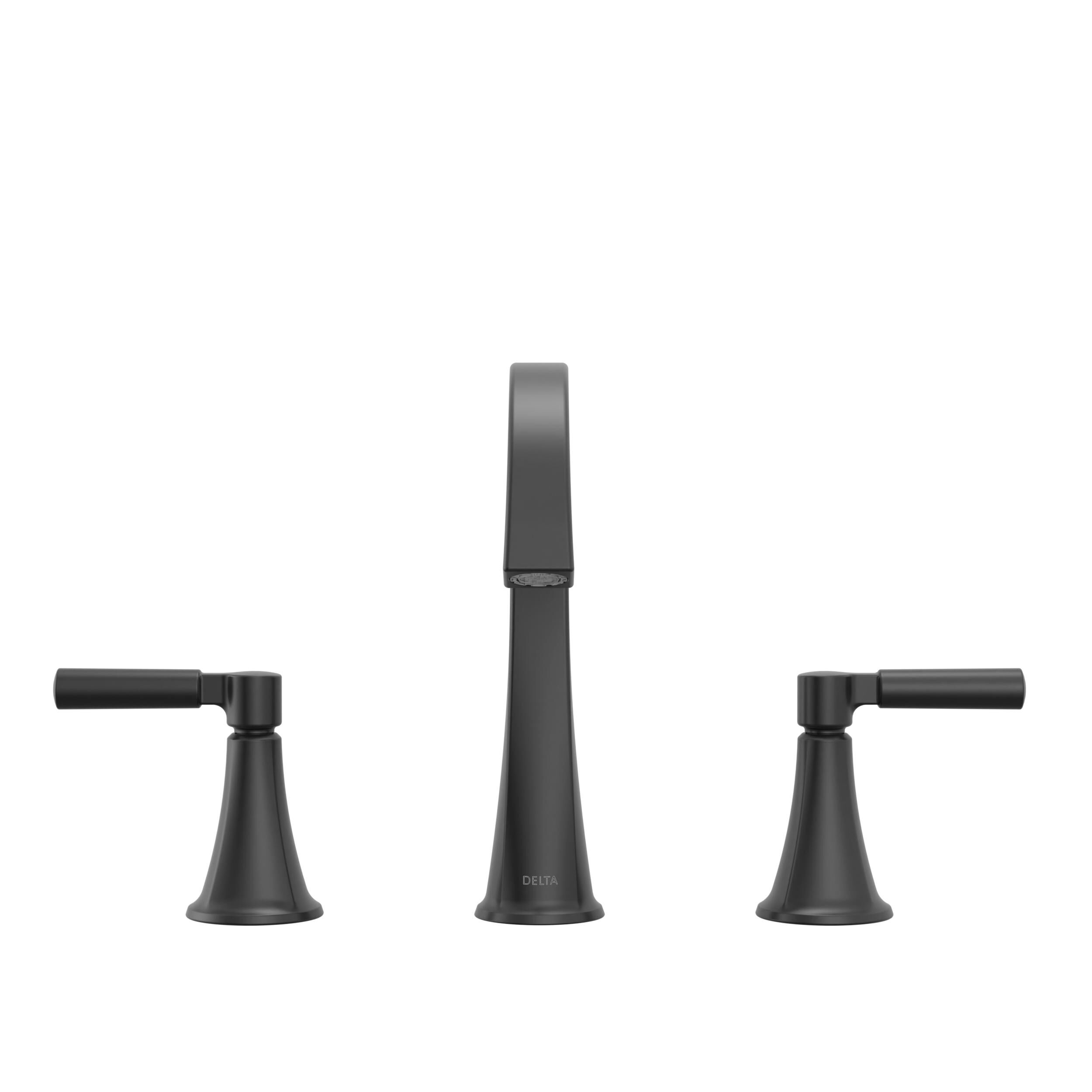 Two Handle Widespread Bathroom Faucet in Matte Black 35839LF-BL