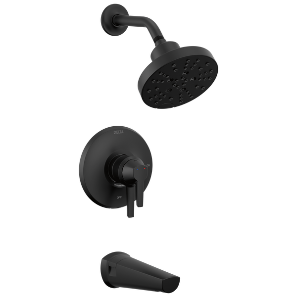 17S Tub Shower Trim with H2OKinetic in Matte Black T17472-BL