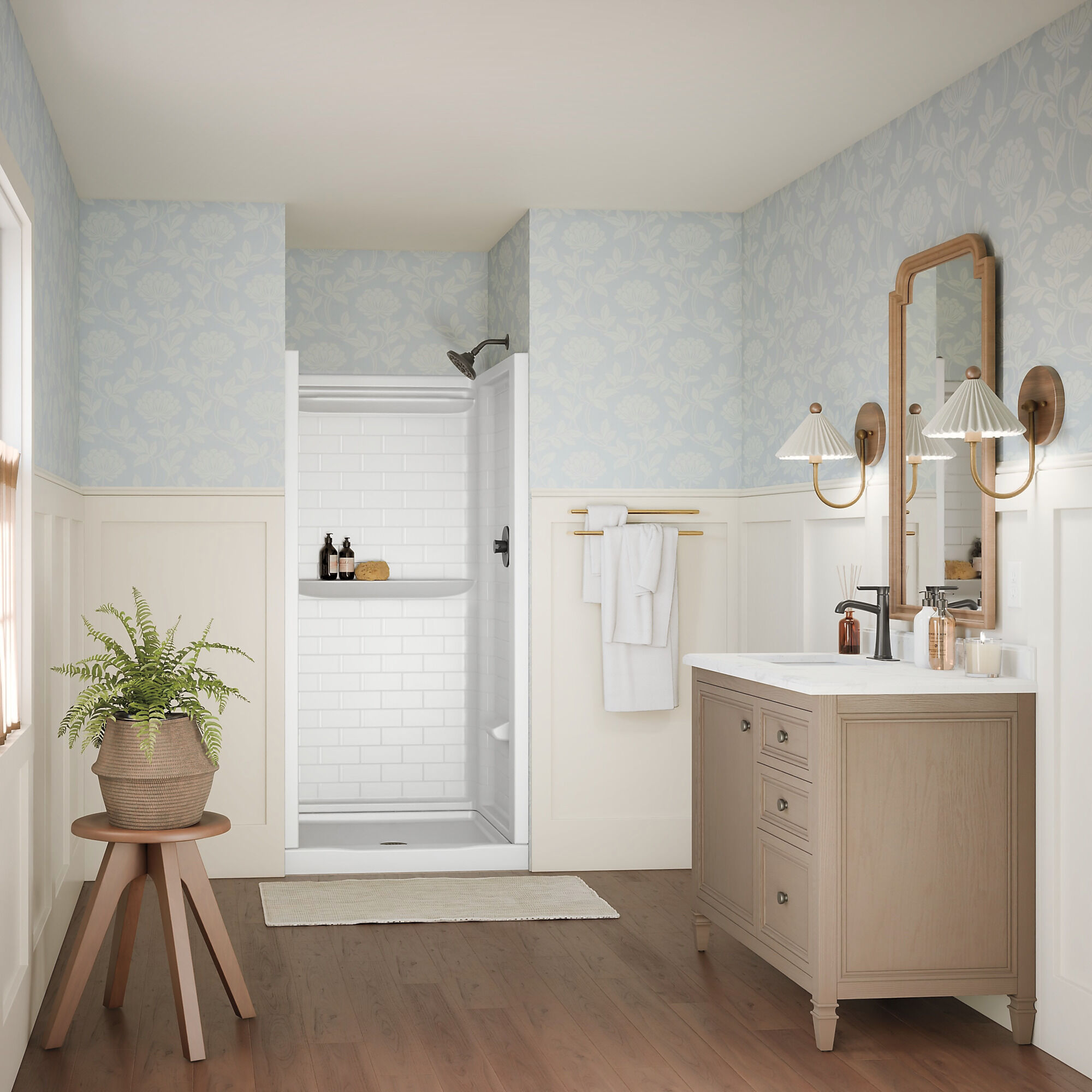 ProCrylic Tile 36 in. x 36 in. Shower Wall in High Gloss White