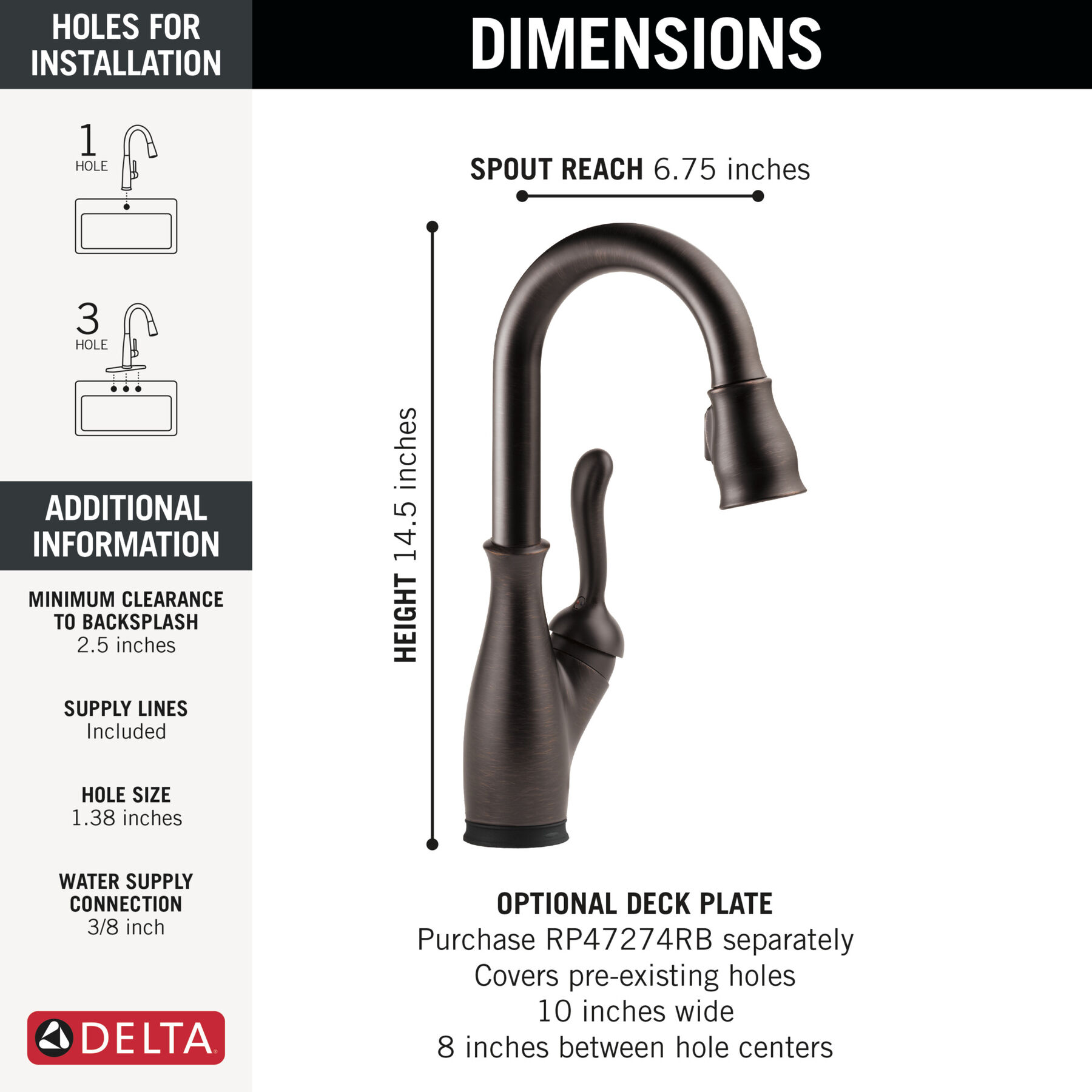 Touch2O® Bar / Prep Faucet with Touchless Technology in Bronze