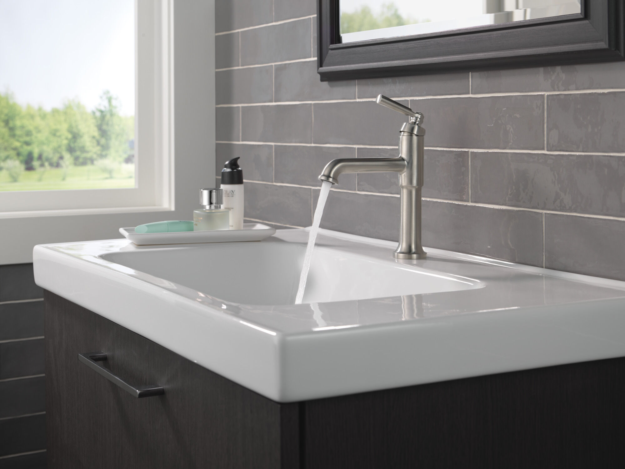 Single Handle Bathroom Faucet in Stainless 536-SSMPU-DST | Delta