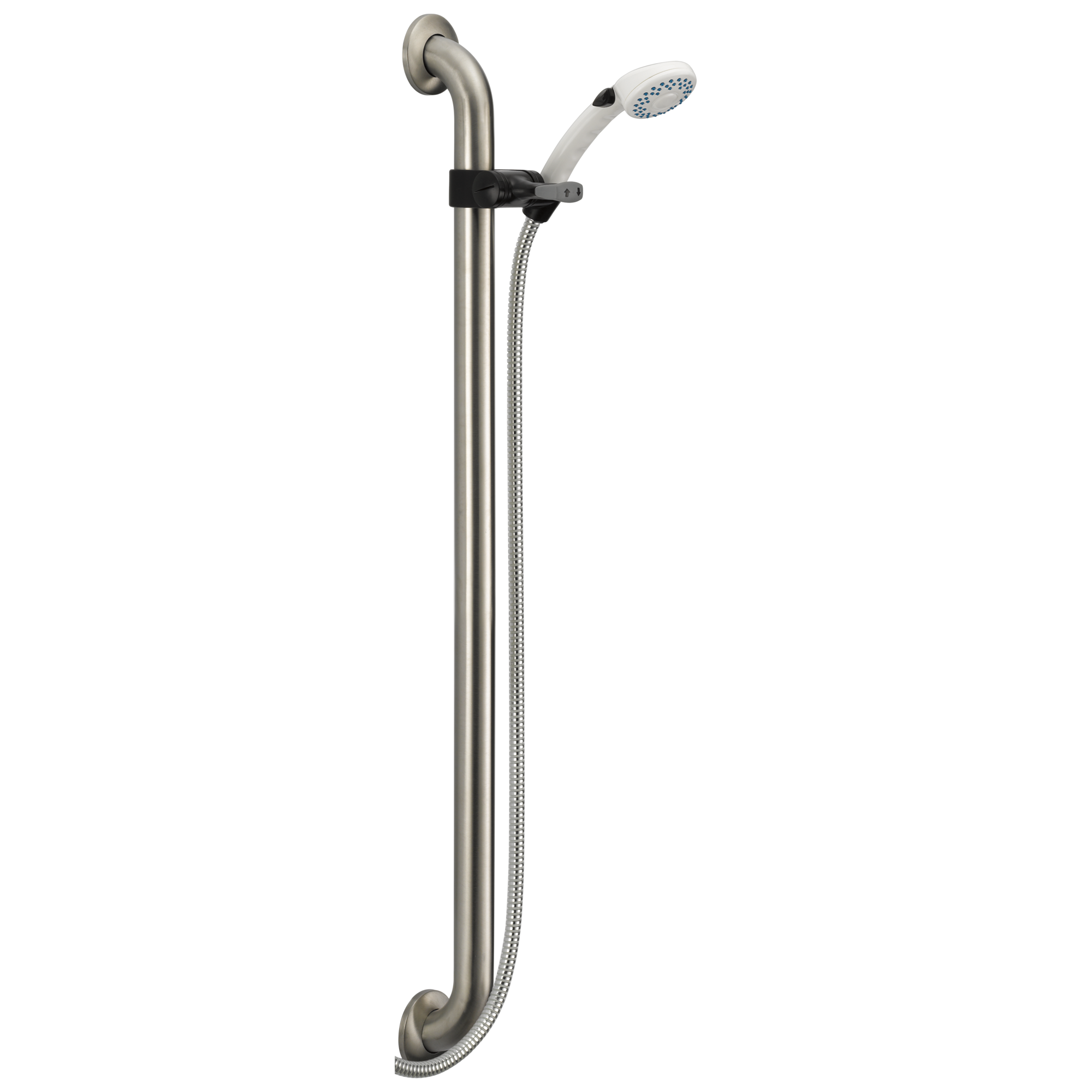 Delta Faucet Universal Showering Components Adjustable Slide Bar / Grab Bar 2-Setting Hand Shower - Stainless