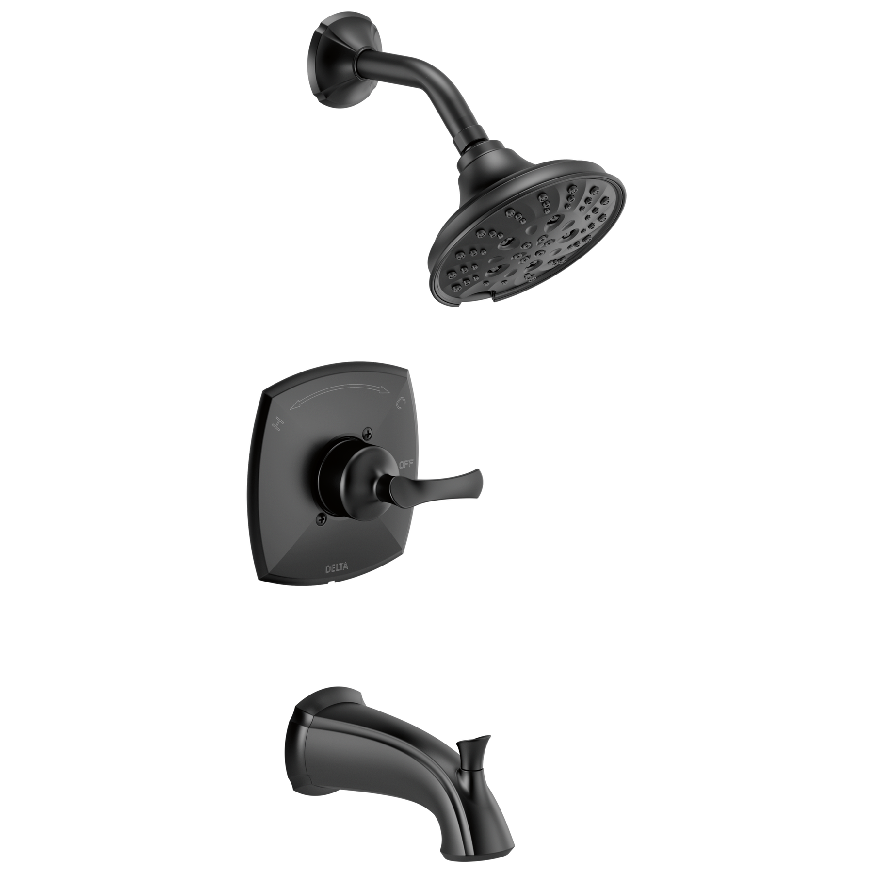 Tub/Shower Rough & Trim 1L 14S (Recertified) in Matte Black 144748