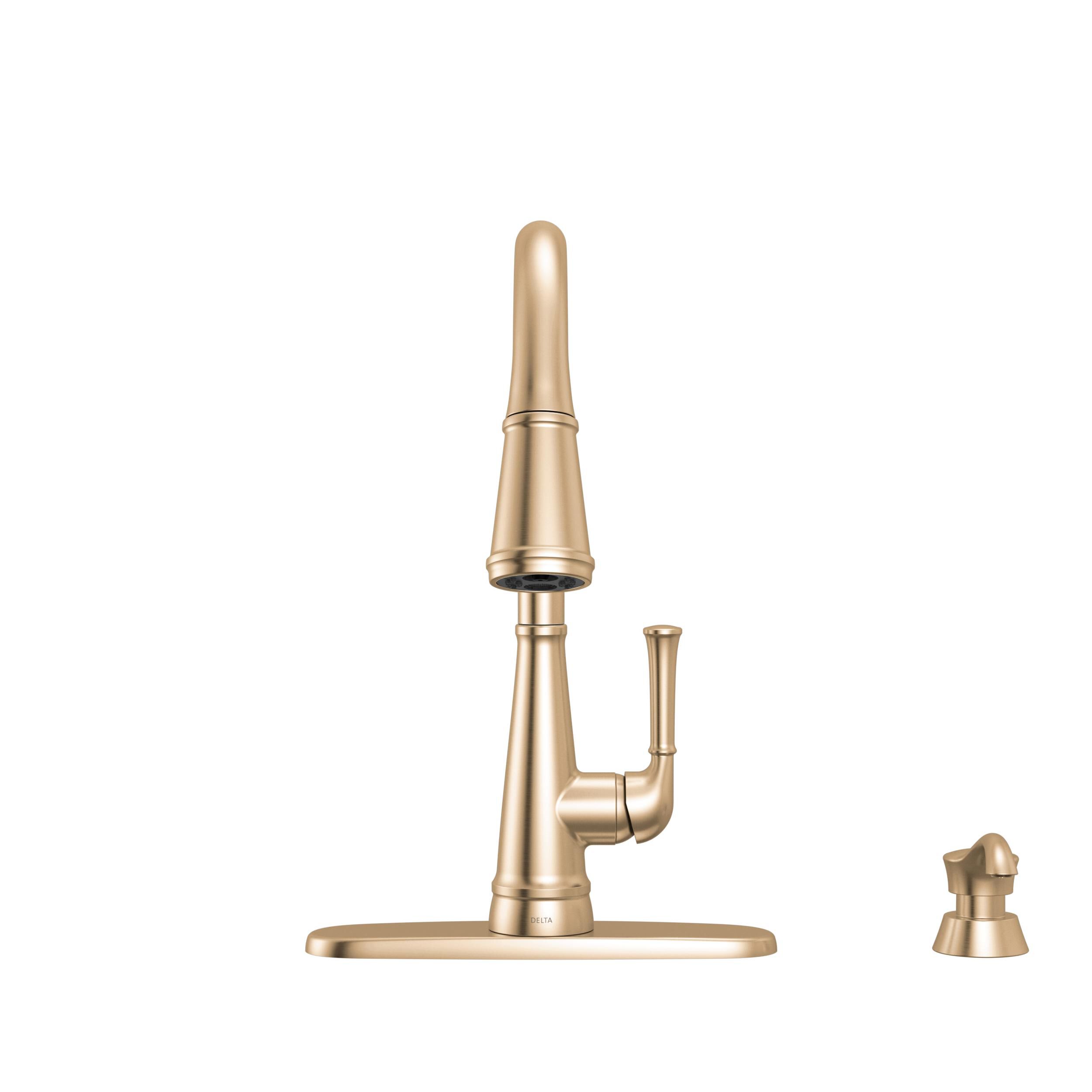 Single Handle Kitchen Pull-Down Faucet w/ Soap Dispenser in