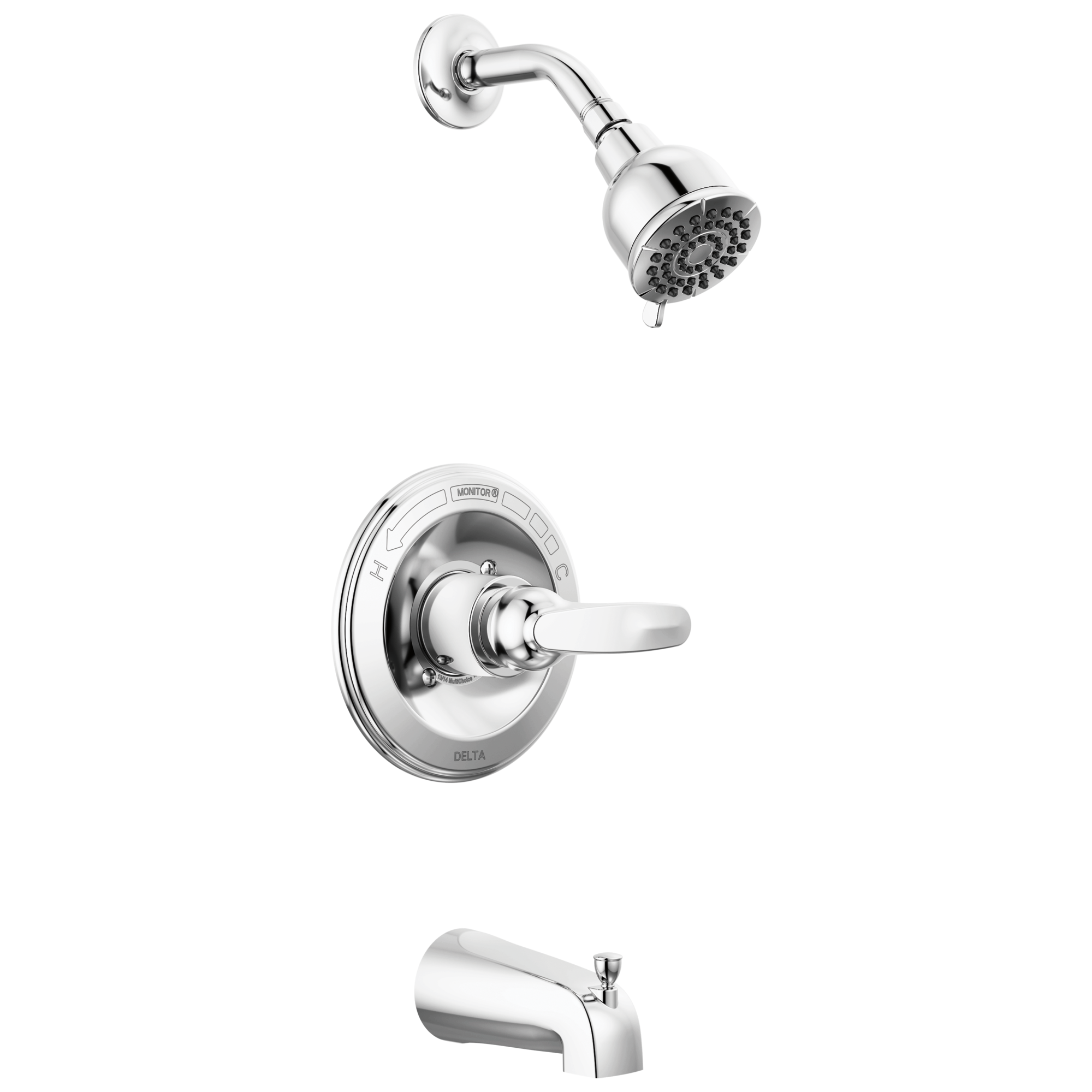 Delta B114900C-SS Foundations Single-Handle Spray Tub and Shower Faucet Silver for sale online 