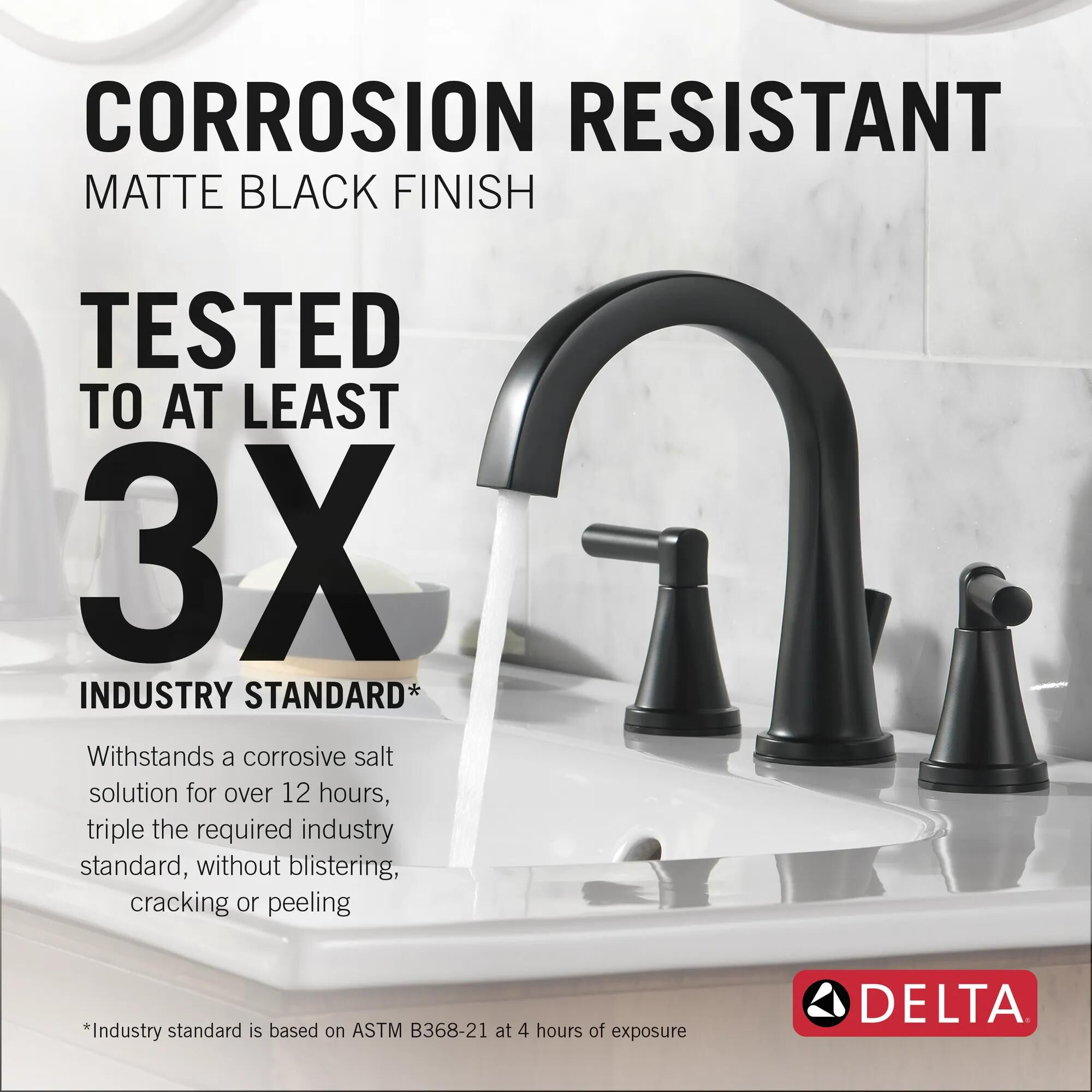 DELTA FAUCET Waschtischarmatur – Modell T60075-BL, Mattschwarz, Einhebel-Mischbatterie