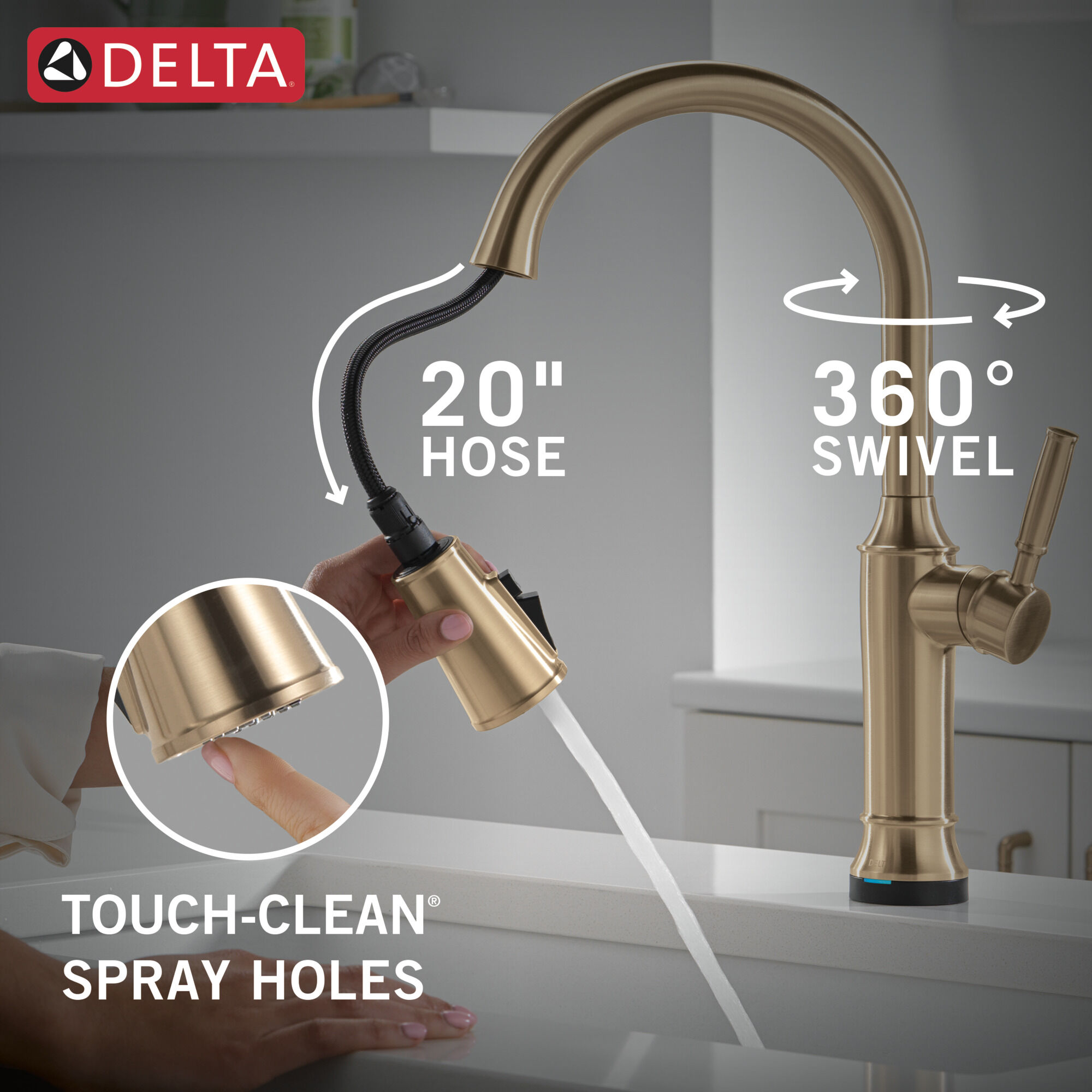 Touch2O® Technology Kitchen Faucet with Touchless Technology in