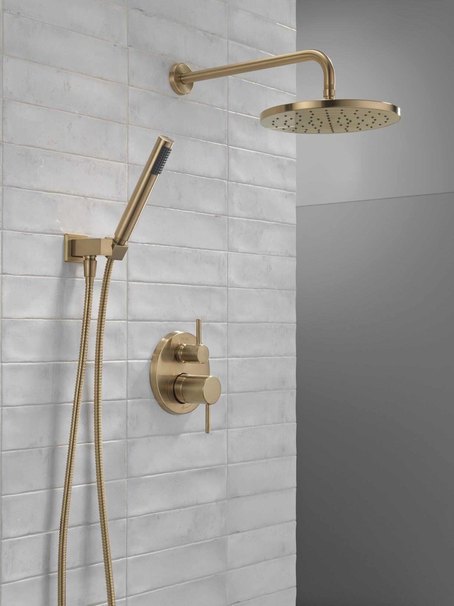 Monitor® 14 Series Shower with Raincan & Hand Shower in Champagne