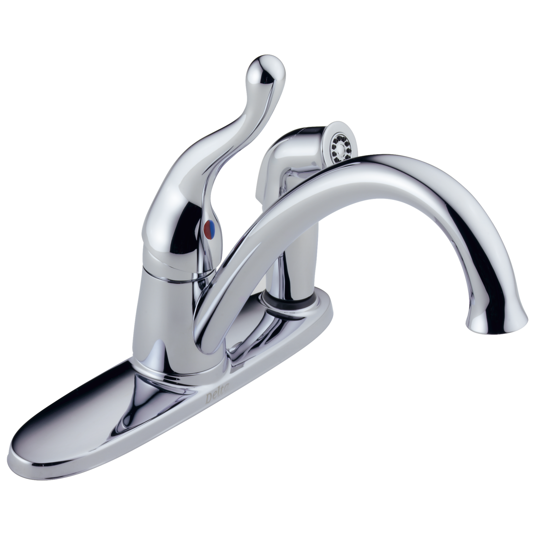 Single Handle Kitchen Faucet with Integral Spray in Chrome 319-DST