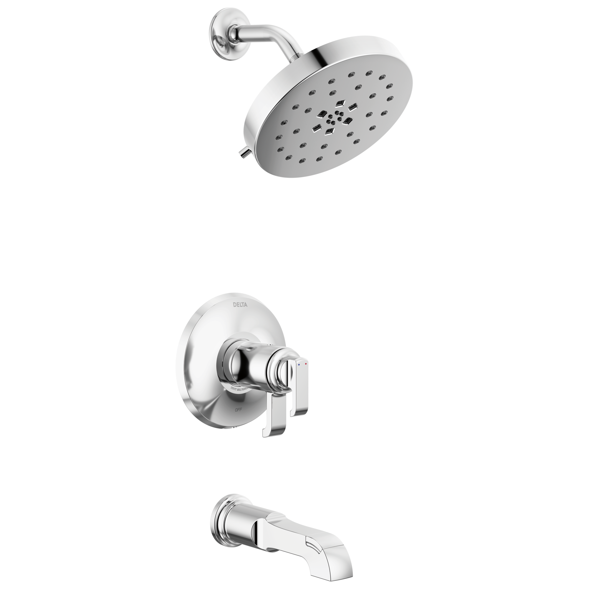 Delta Faucet Tetrae 17T Series Tub Shower Trim - Lumicoat Chrome