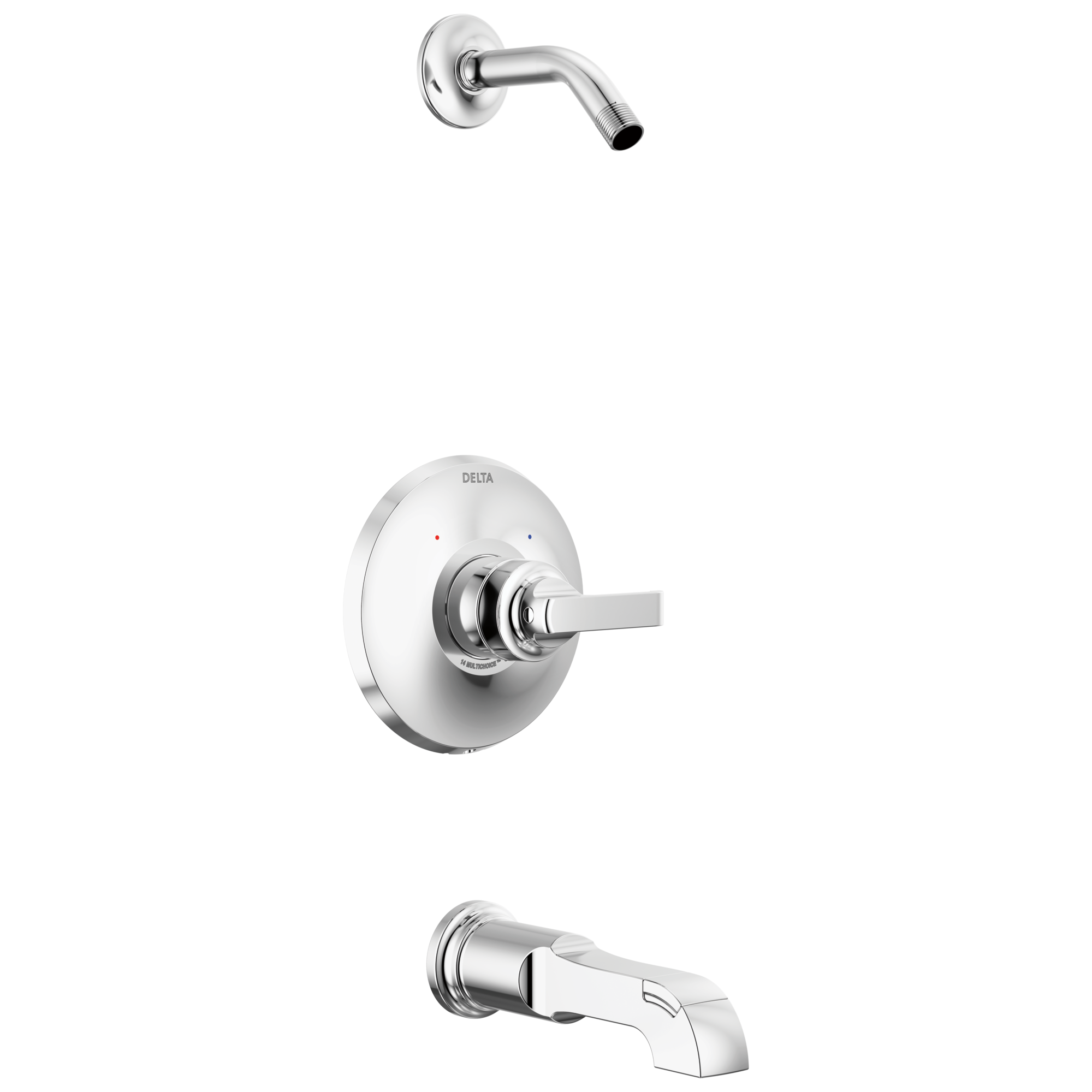 Delta Faucet Tetrae Monitor 14 Series Tub & Shower Trim - Less Head - Lumicoat Chrome