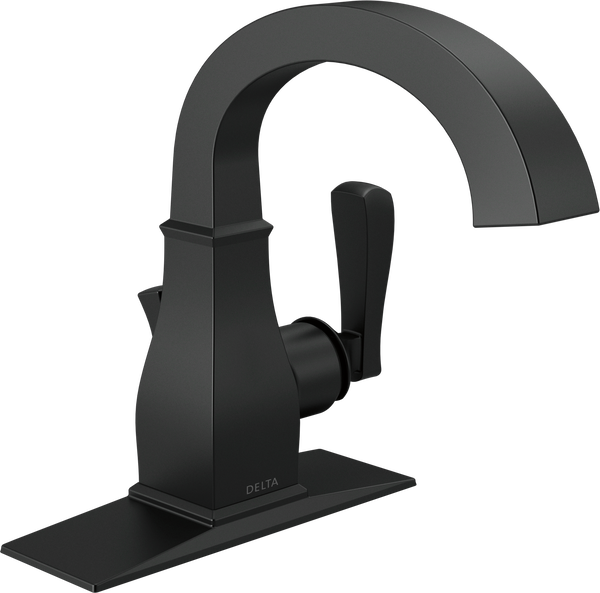 Single Handle Bathroom Faucet in Matte Black 15718LF-BL | Delta Faucet