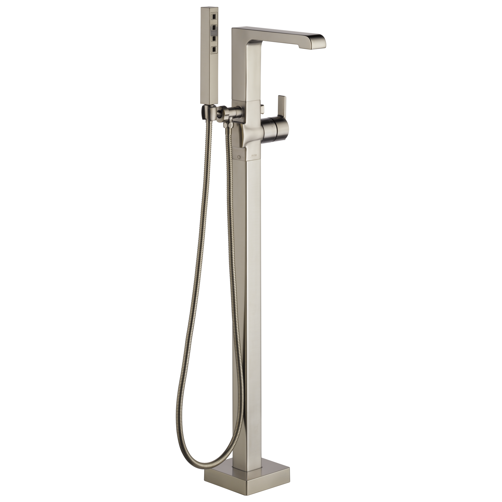Delta Faucet Ara Single Handle Floor Mount Tub Filler Trim with Hand Shower - Stainless