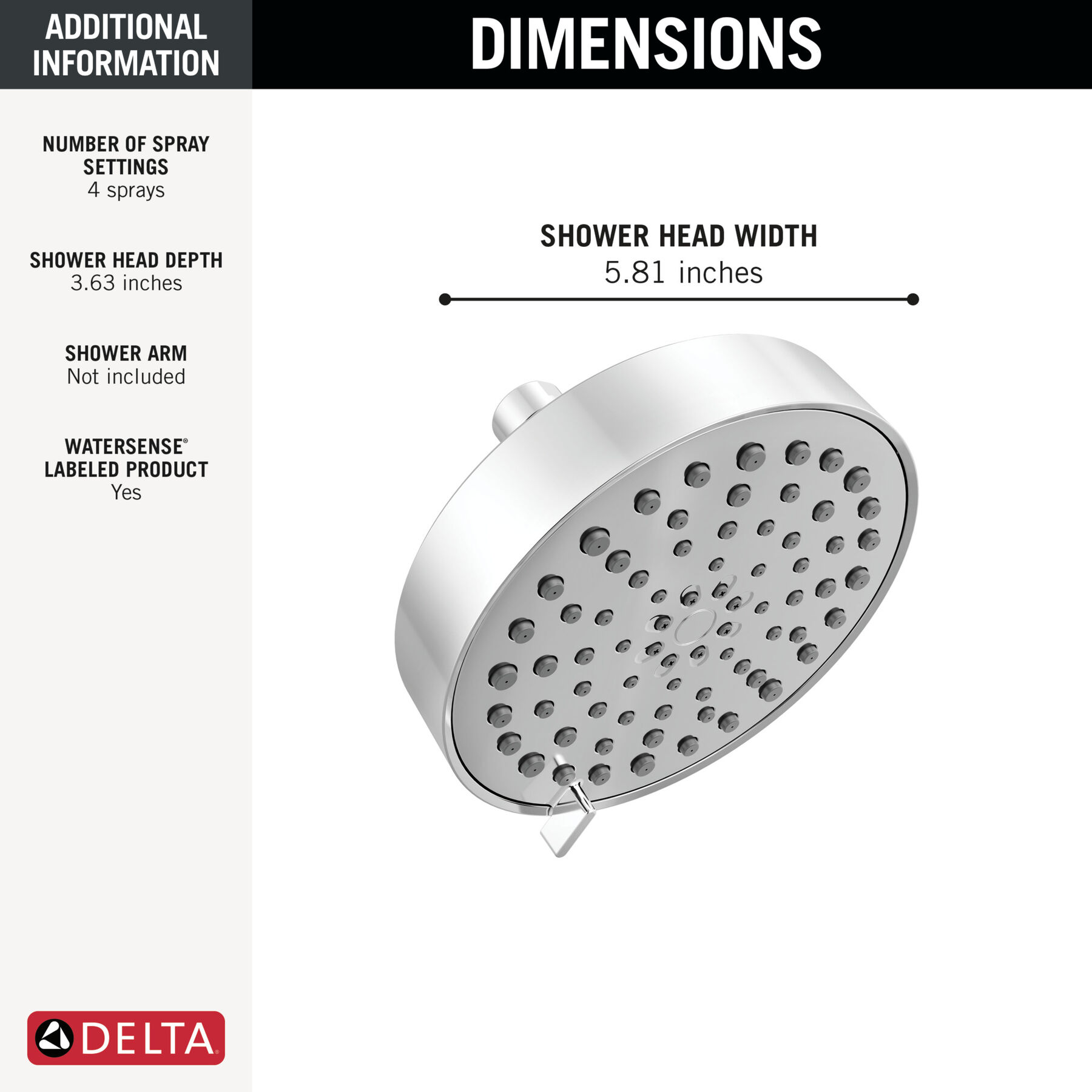 4-Setting Shower Head