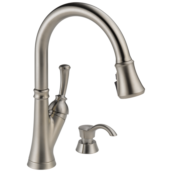 Single Handle Pull-Down Kitchen Faucet with Soap Dispenser and ShieldSpray  Technology