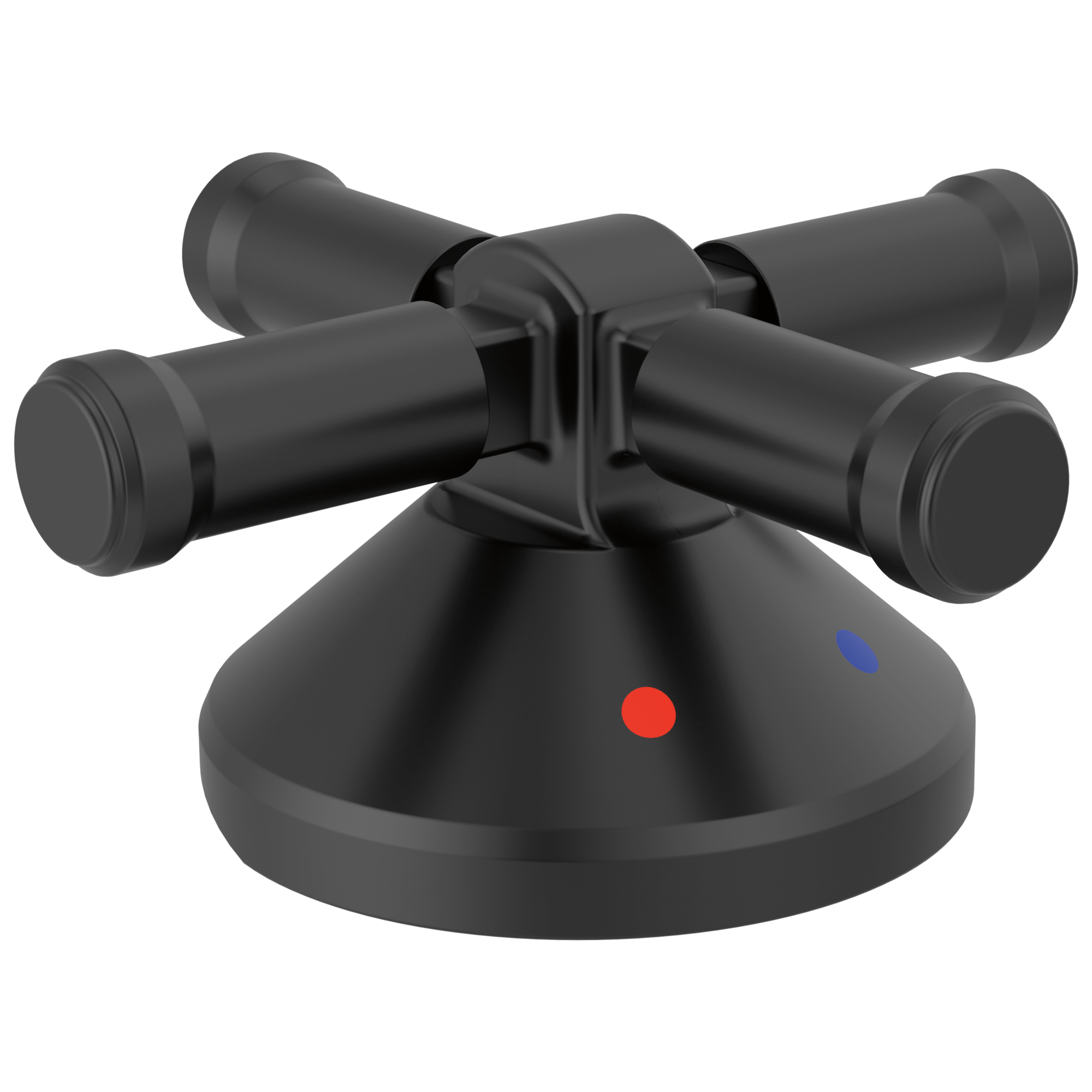 BroderickE 3-Hole Roman Tub w/Hand Shower - Handle Kit-Cross - Matte Black