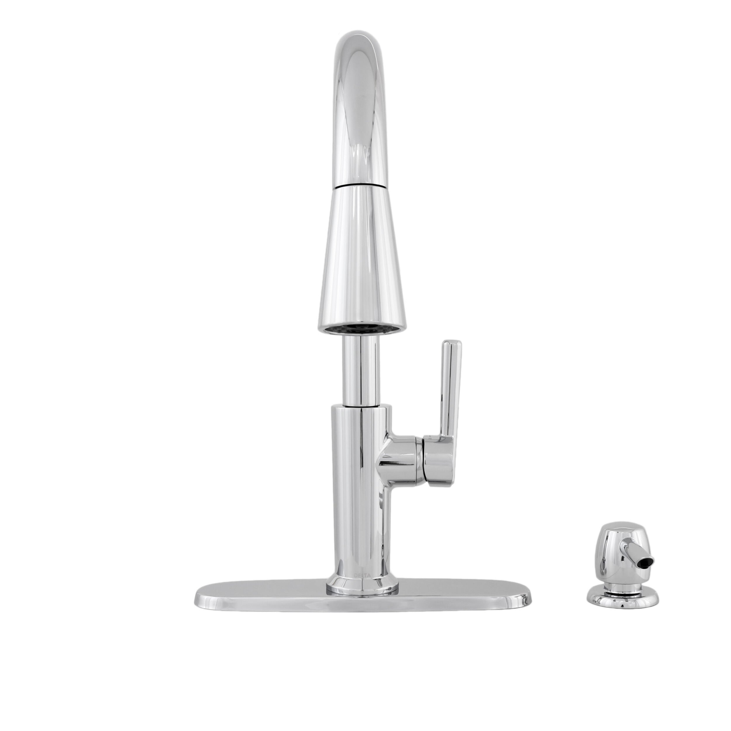 Single Handle Pull-Down Kitchen Faucet with Soap Dispenser and