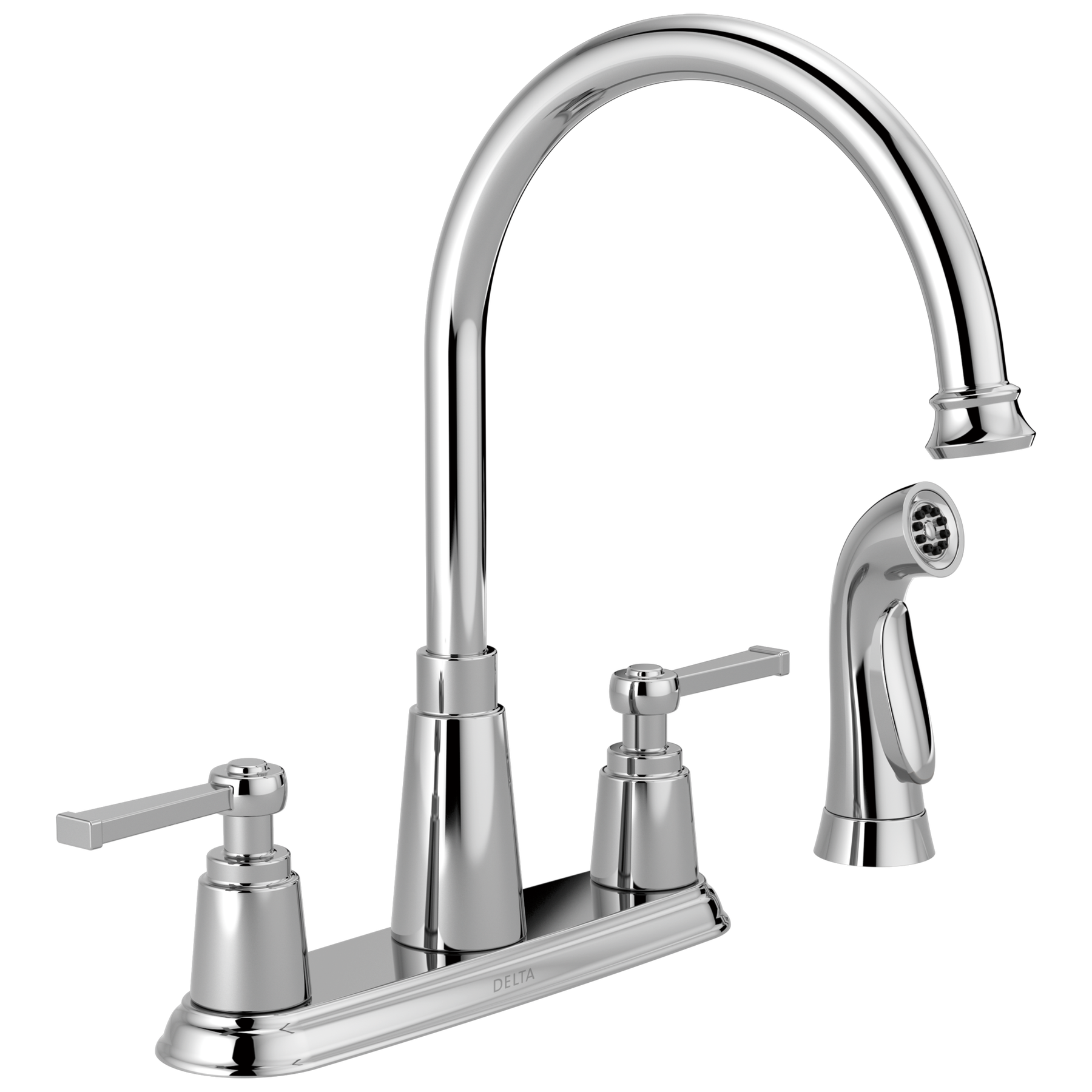 Two Handle Kitchen Faucet With Spray In