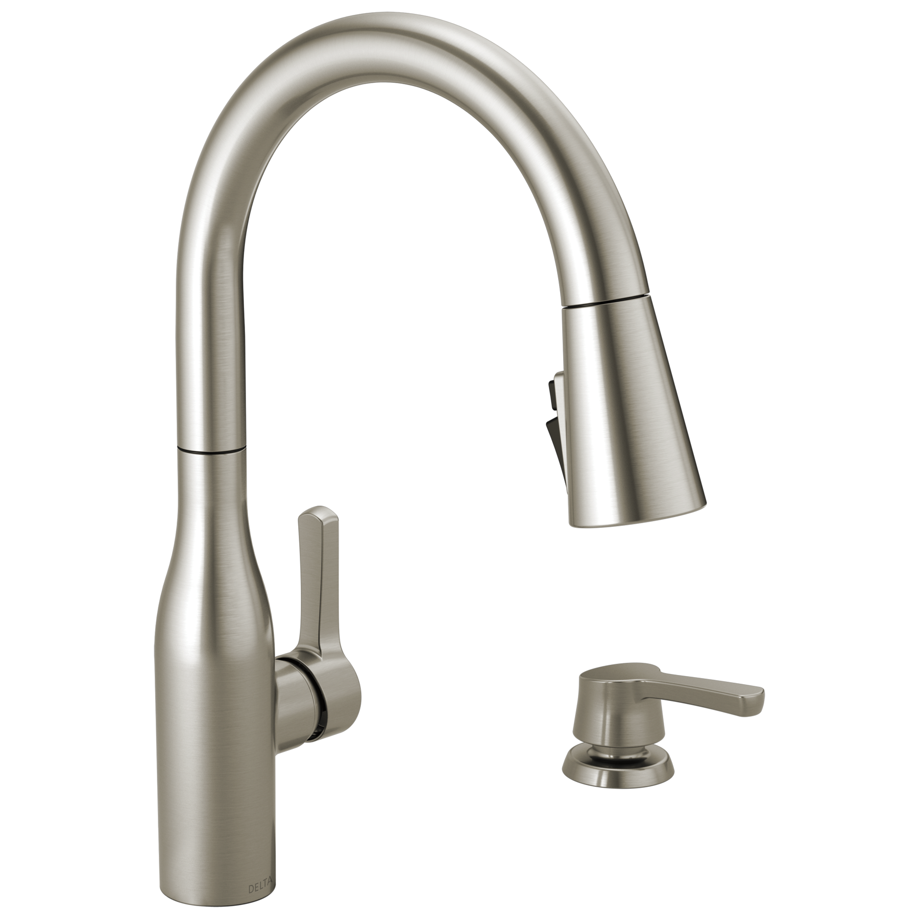 Single Handle Pull-Down Kitchen Faucet with Soap Dispenser and